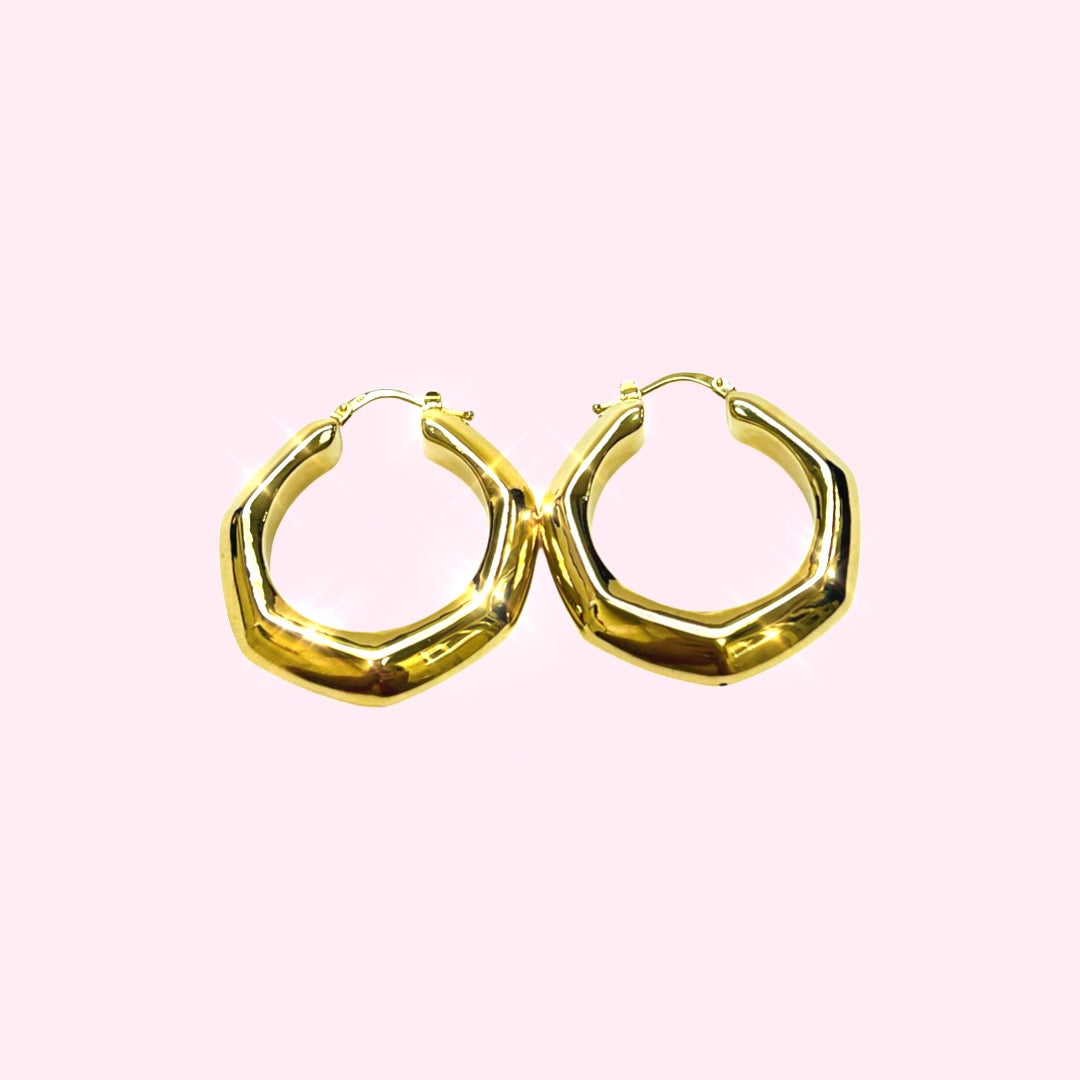 14K Yellow Gold Hoops