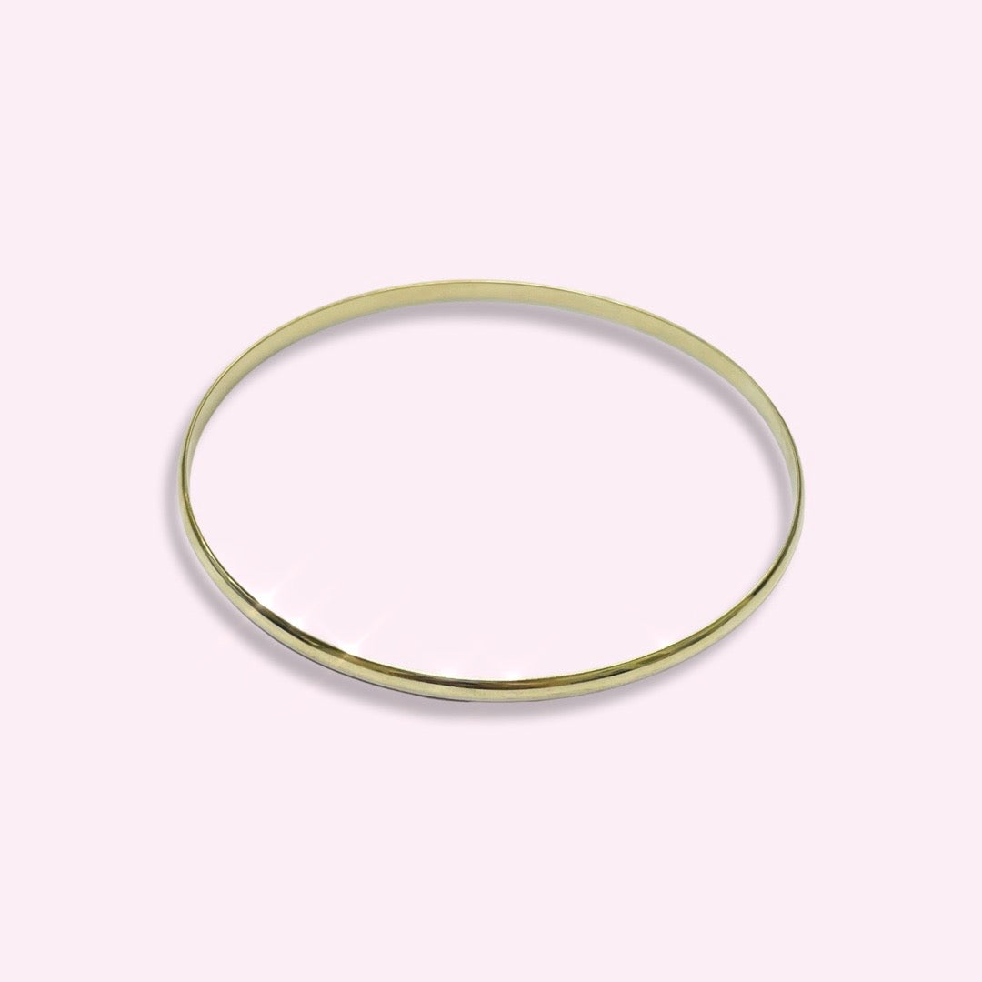 3.5mm 8” Fine 14K Yellow Gold Bangle Bracelet
