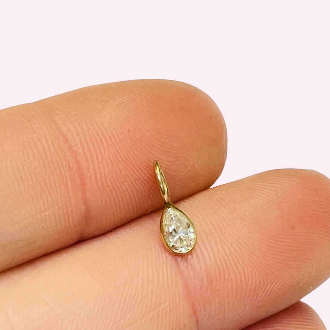 14K Yellow Gold Diamond Pendant Charm