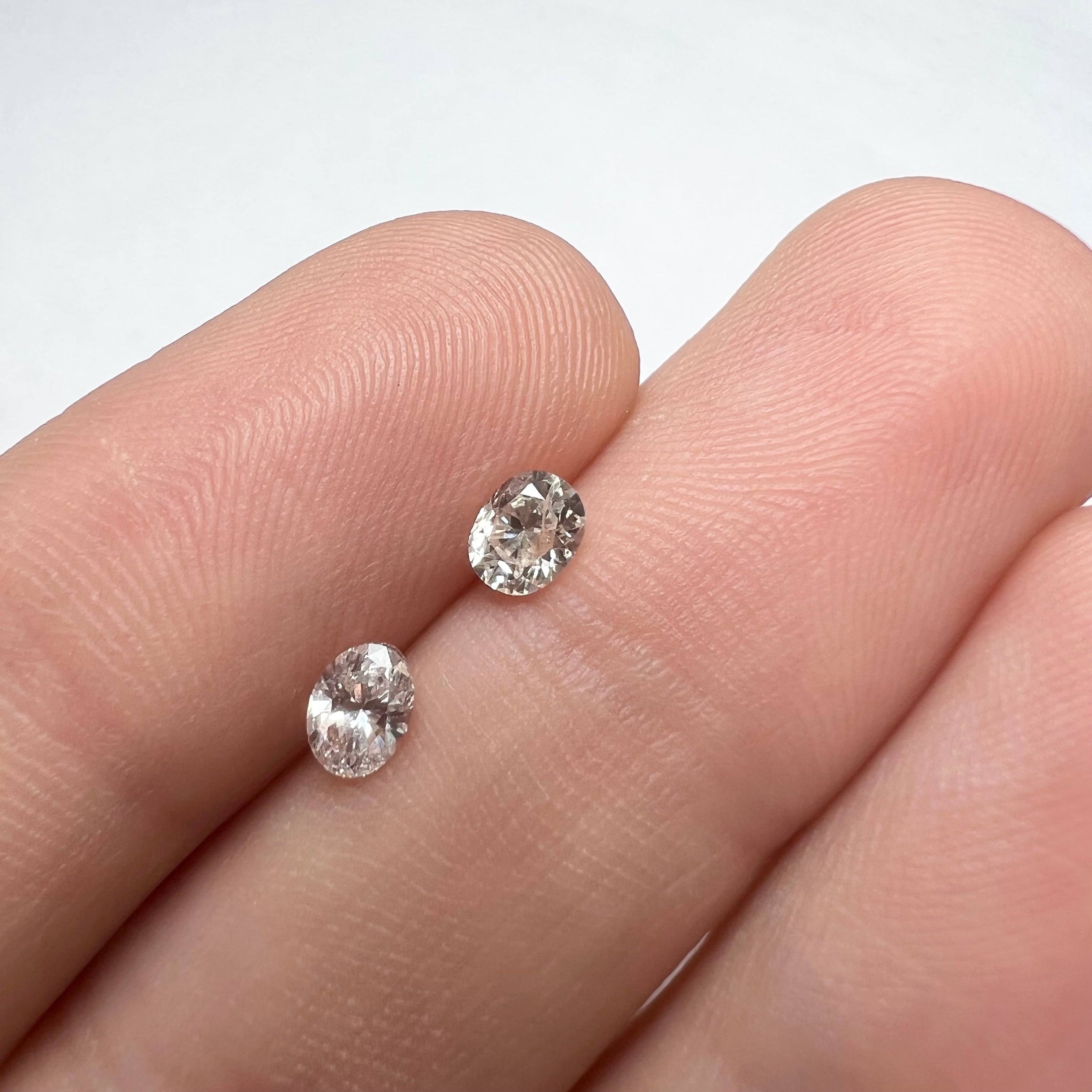 .56CTW Pair of Natural Oval Cut Diamonds SI2 K-M Natural and Earth mined