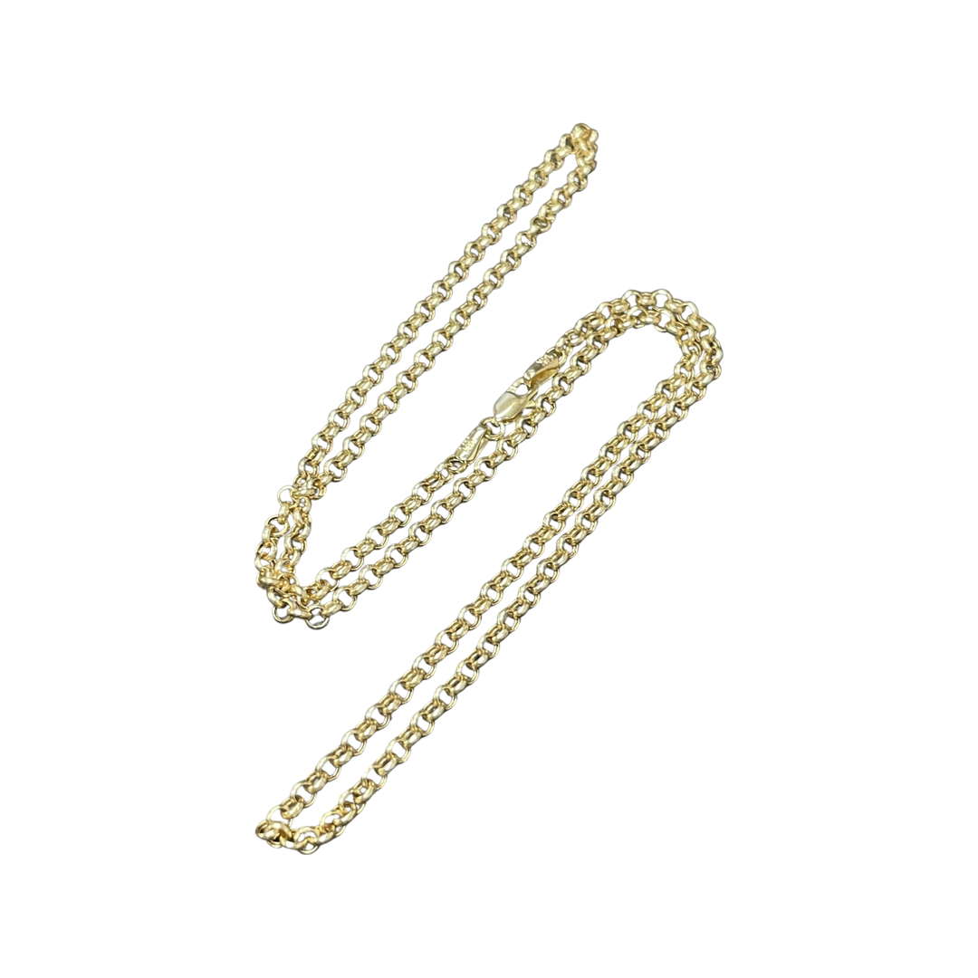 20” 3mm Rolo Link 14K Yellow Gold Necklace Chain
