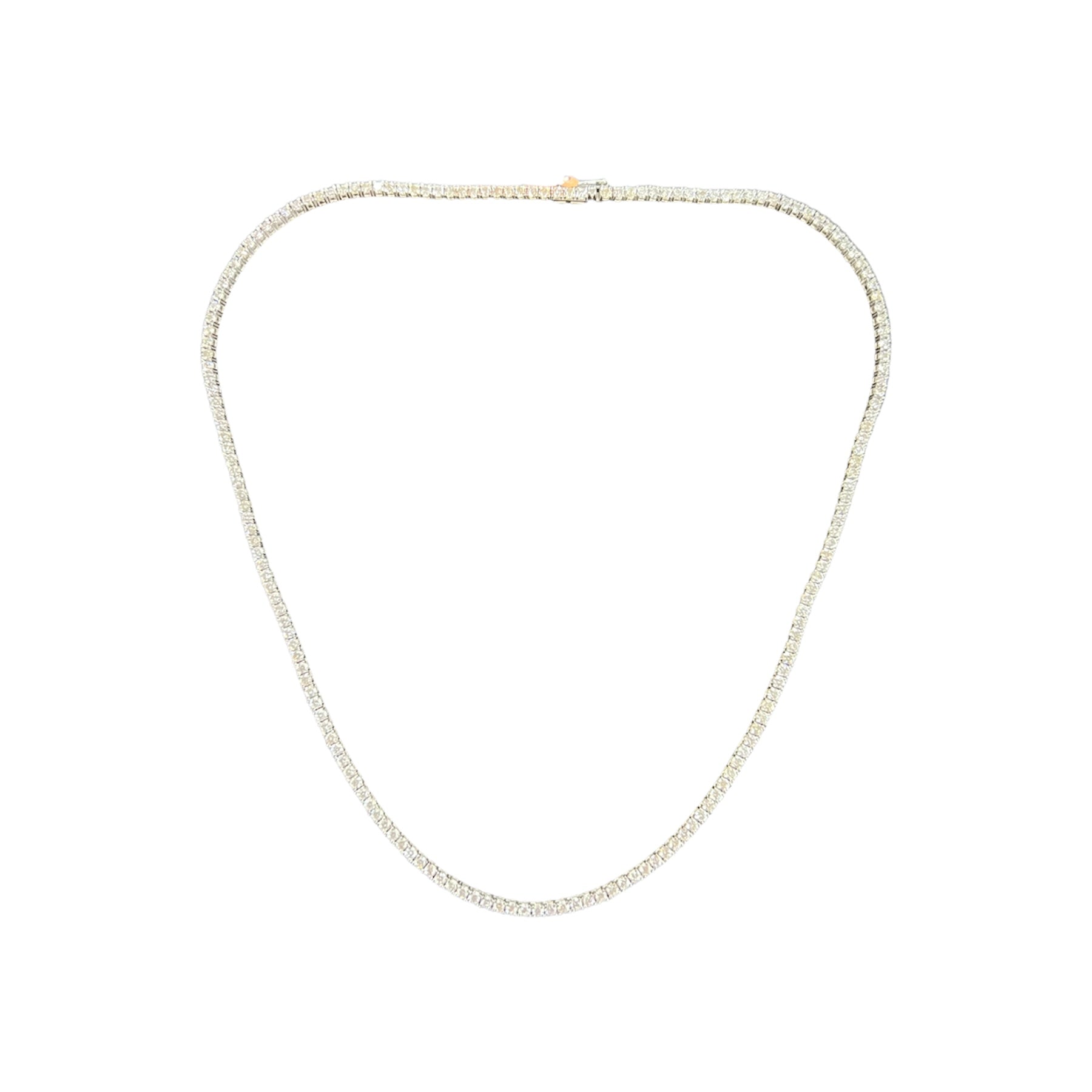 6.34CT Diamond Tennis Necklace 14K White Gold 16.5”