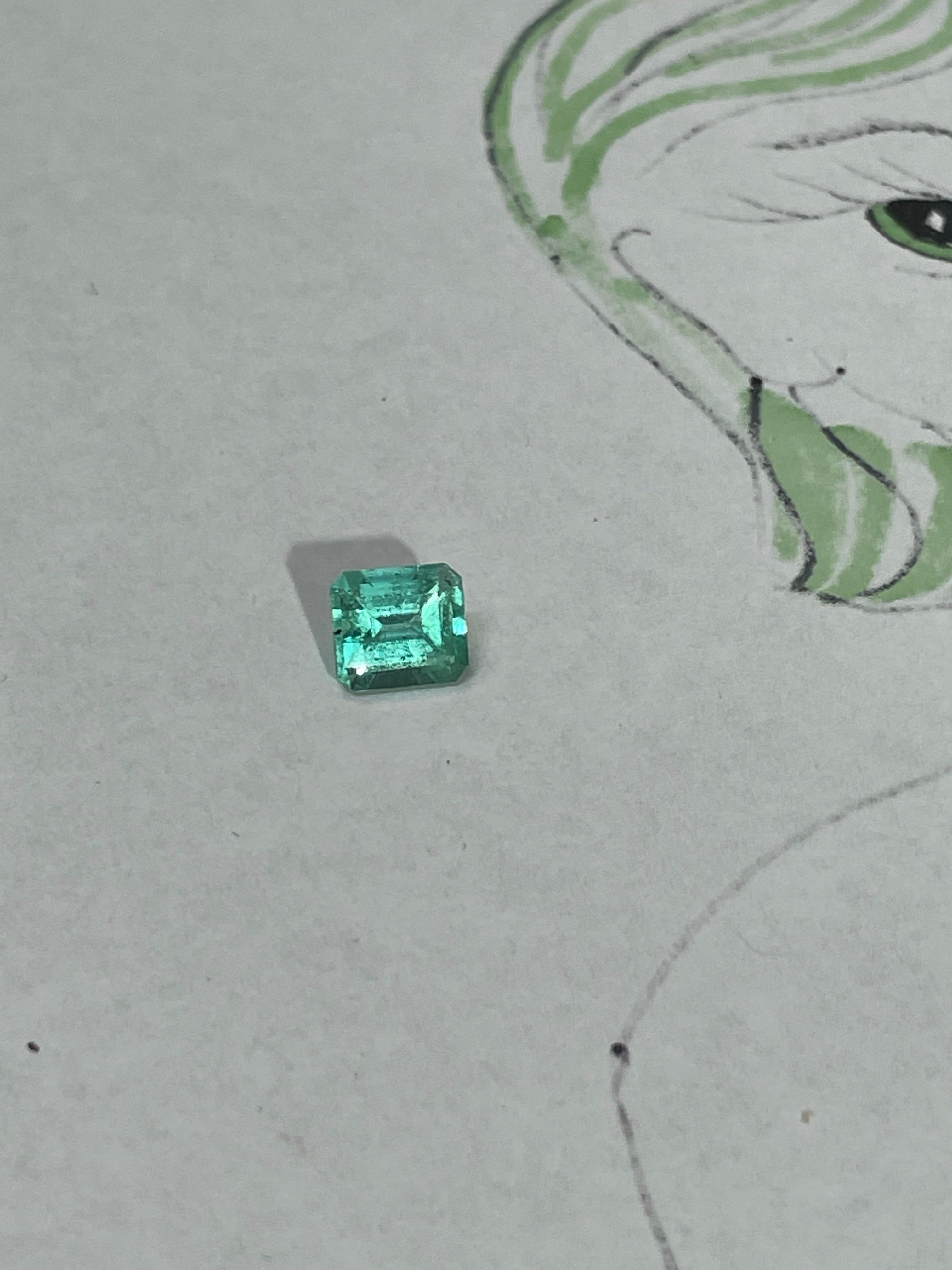 1.79CT Natural Colombian Emerald Loose 8x7mm