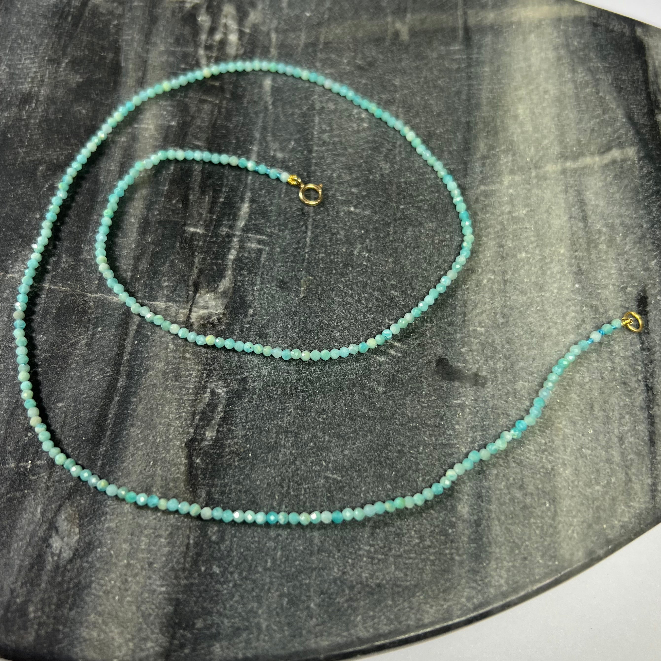 Cute! Amazonite Necklace in 14K Clasp 15"