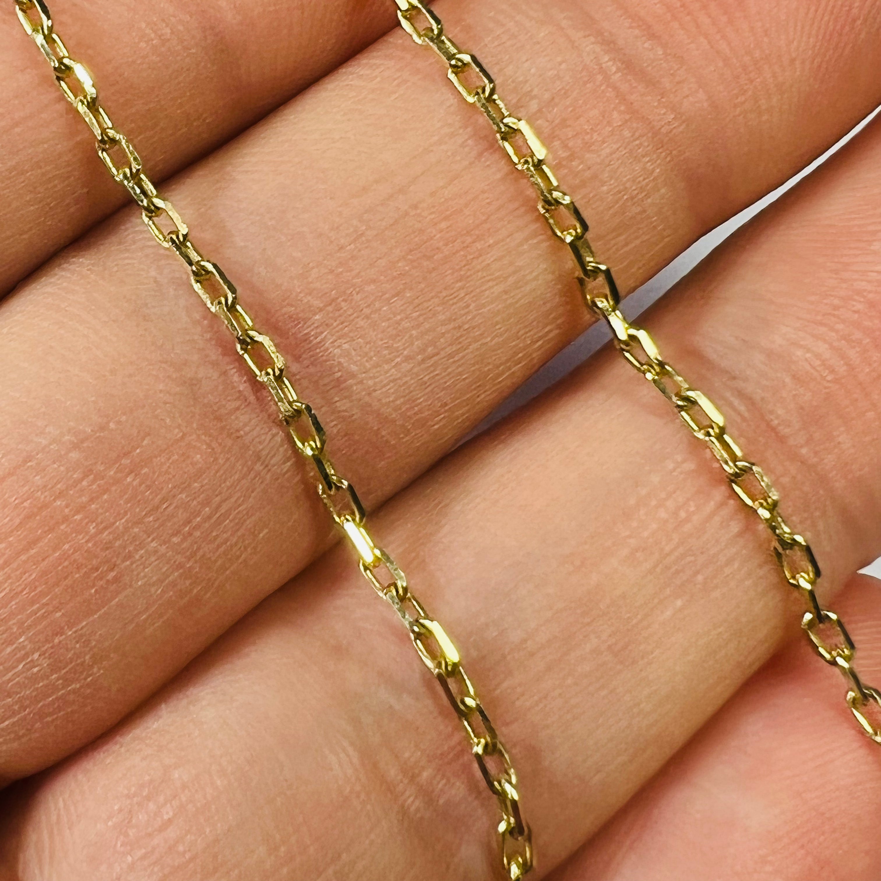 14K Yellow Gold Cable Chain Anklet 9.25" 1.6g