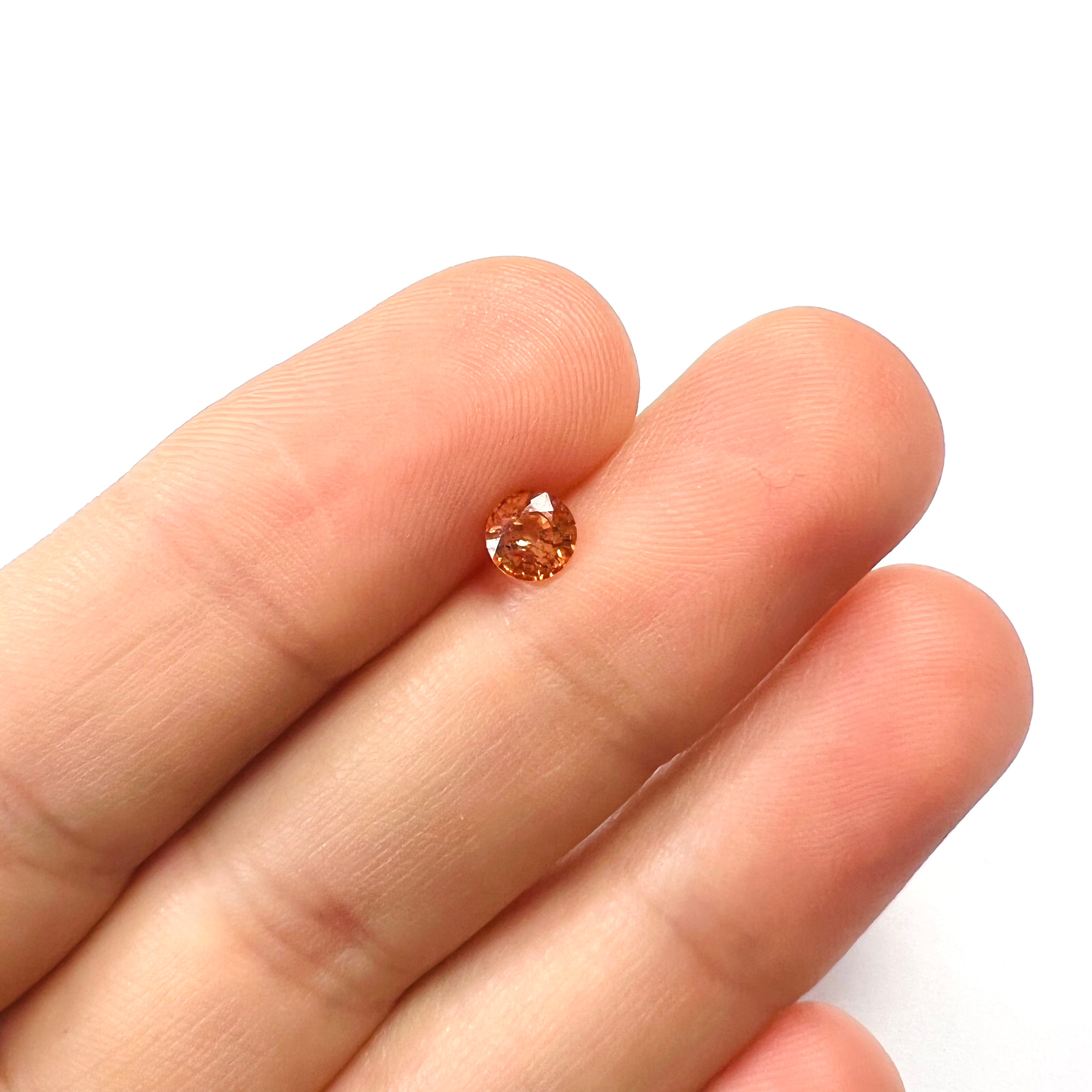 .65CT Loose Round Orange Sapphire 4.85x3.39mm Earth mined Gemstone