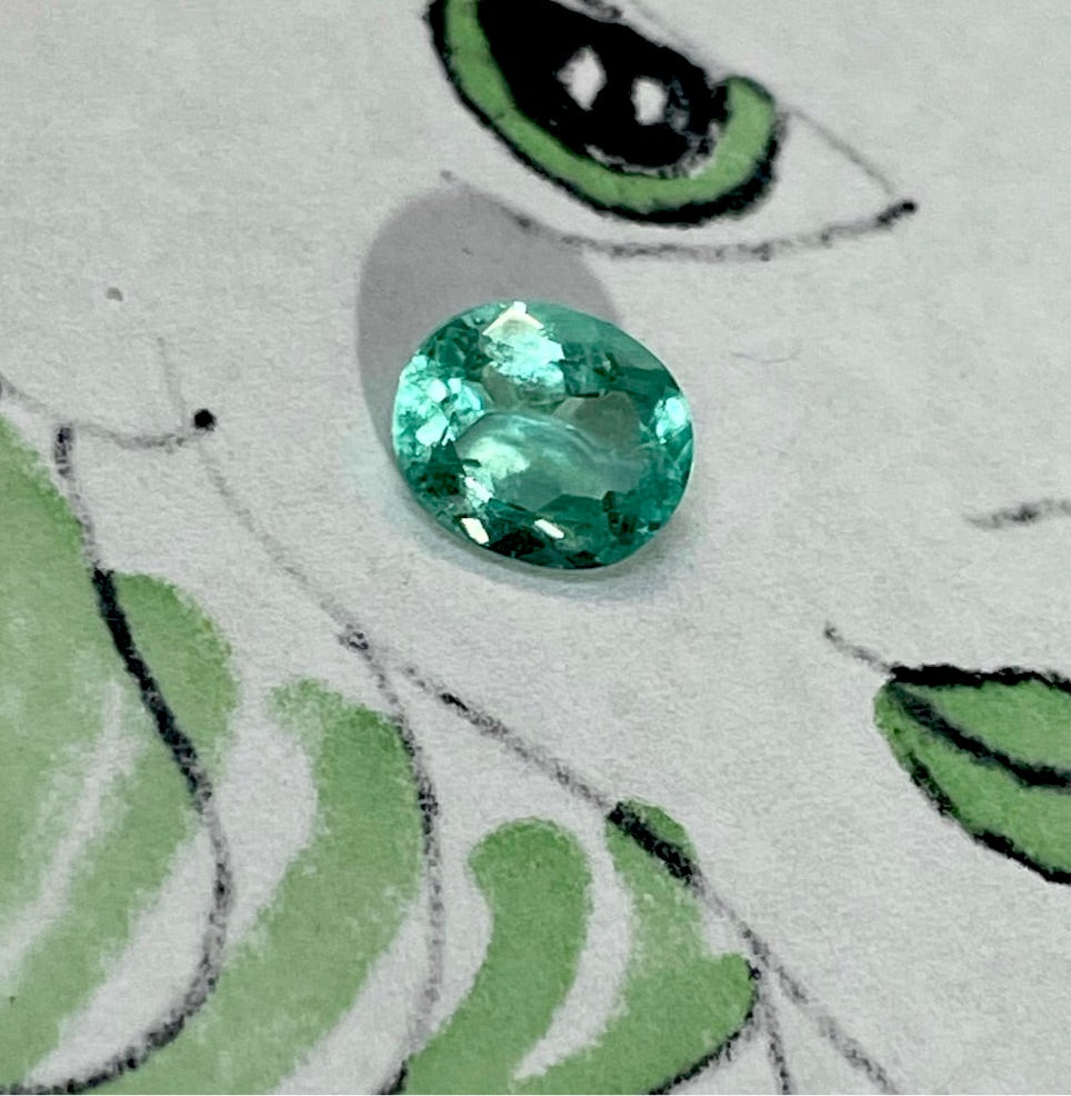 1.21CT Natural Colombian Emerald Loose Oval 8x7mm
