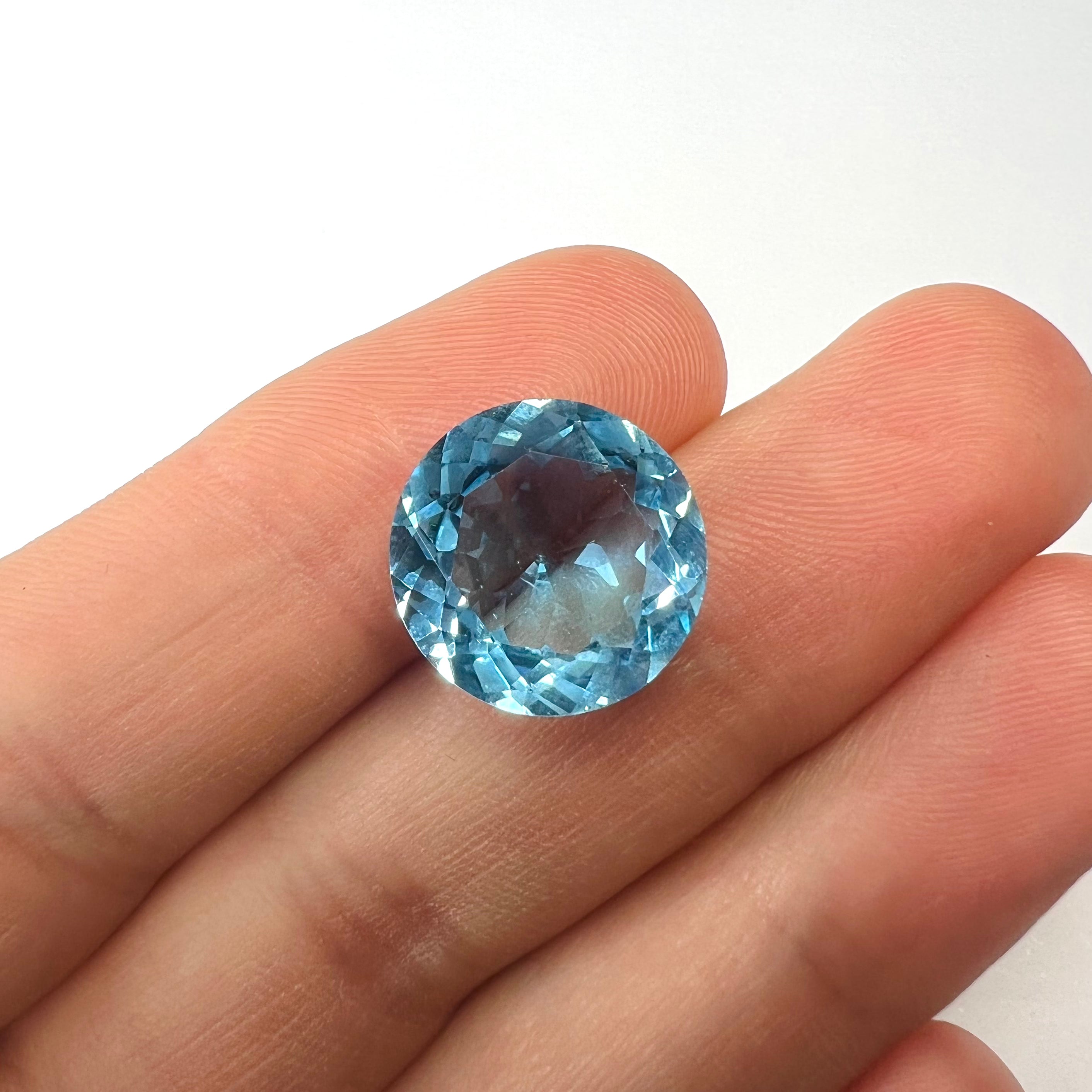 12.67CTW Loose Natural Round Cut Topaz 14.80x7.80mm Earth mined Gemstone
