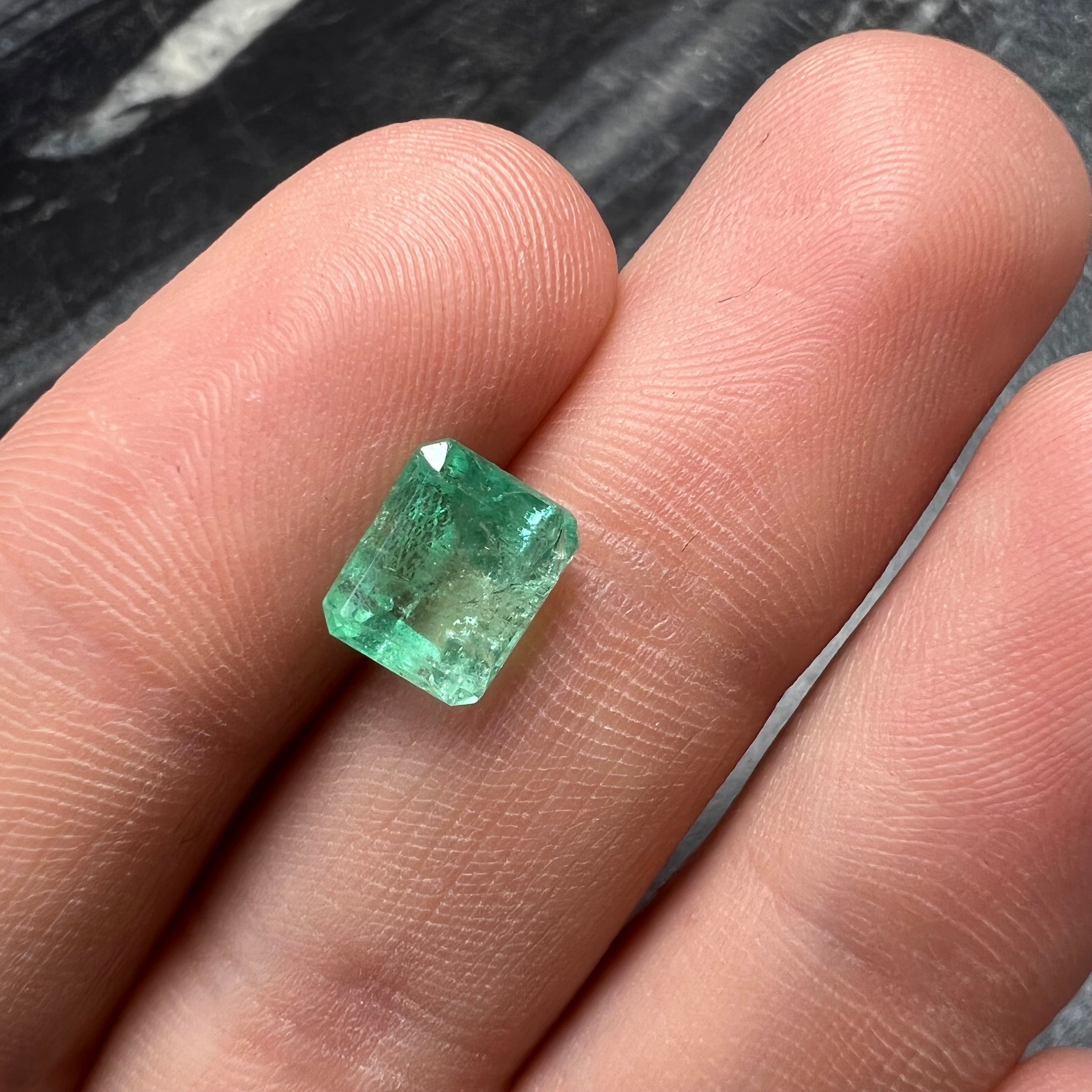 2.14CT Natural Colombian Emerald Loose Rectangle Shape 8x6