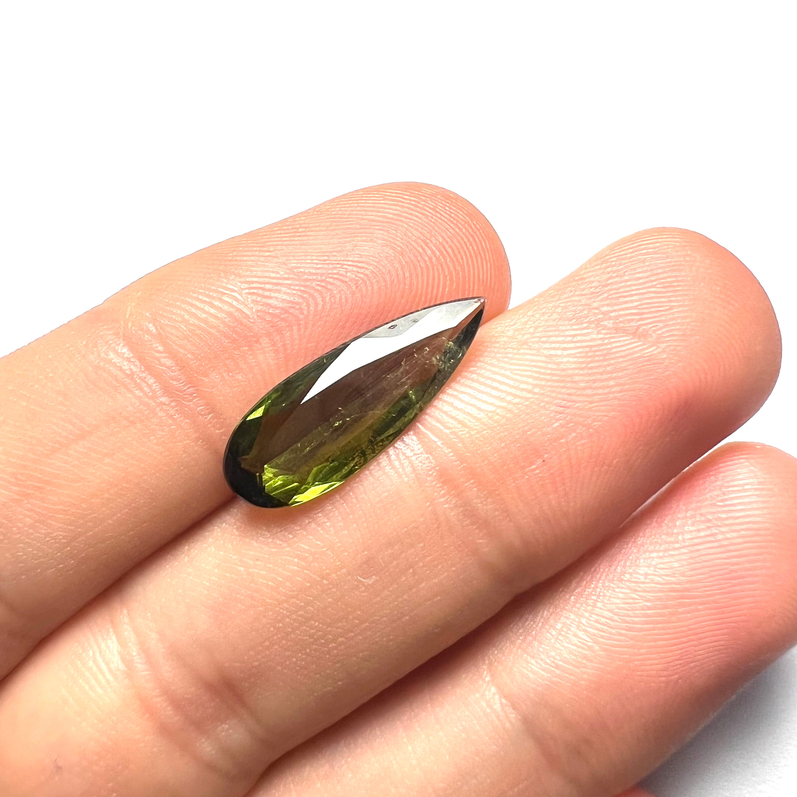 3.5CTW Natural Pear Cut Tourmaline 20x7x4mm Earth mined Gemstone