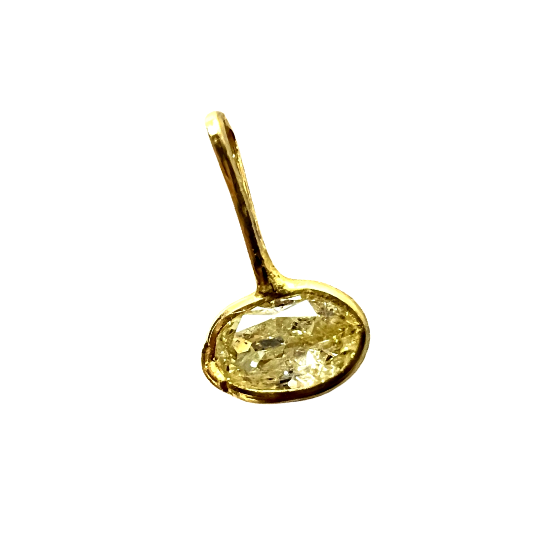 .19CT East West Oval Canary Yellow Diamond Pendant Charm