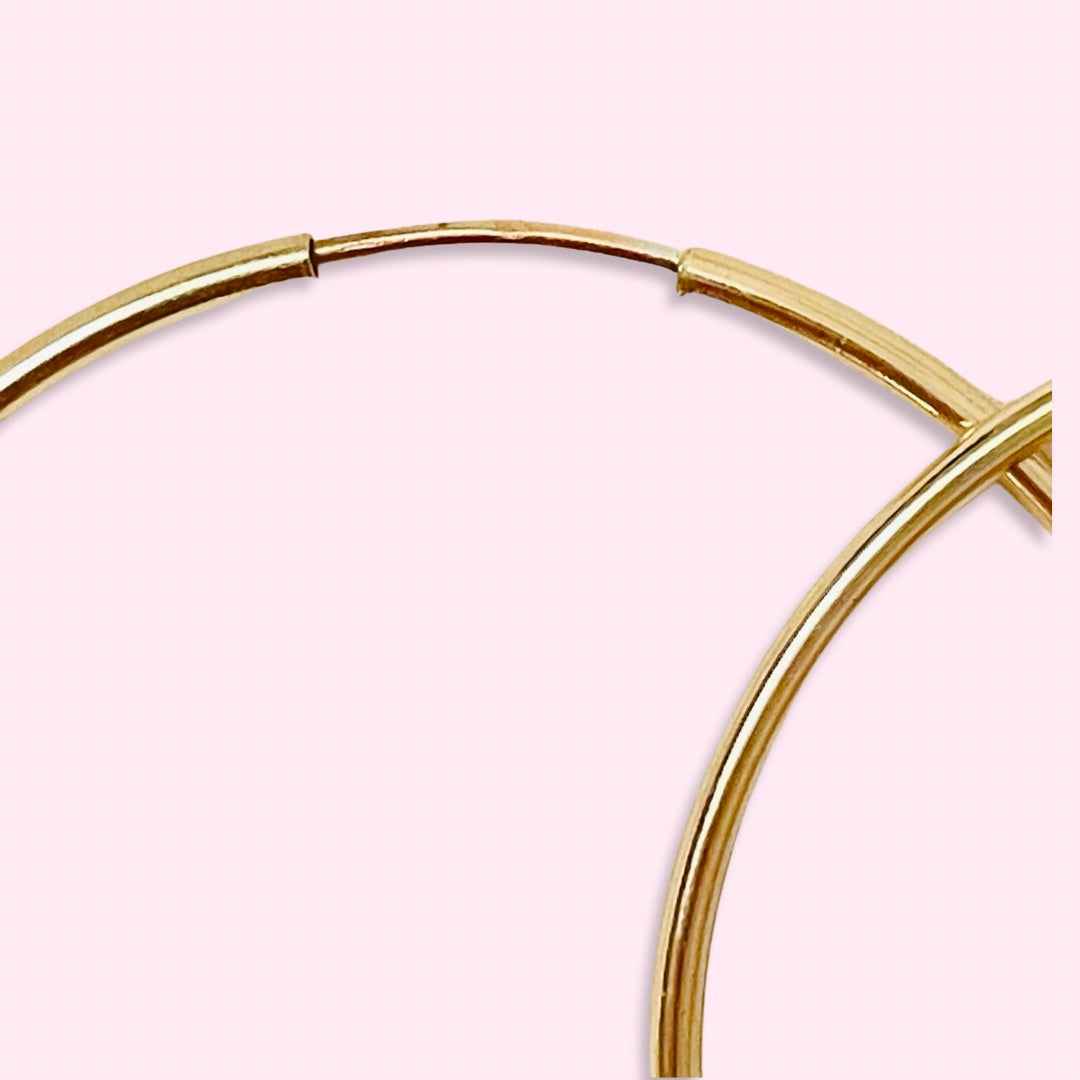 1.5” 1.8mm 14K Yellow Gold Endless Hoop Earrings