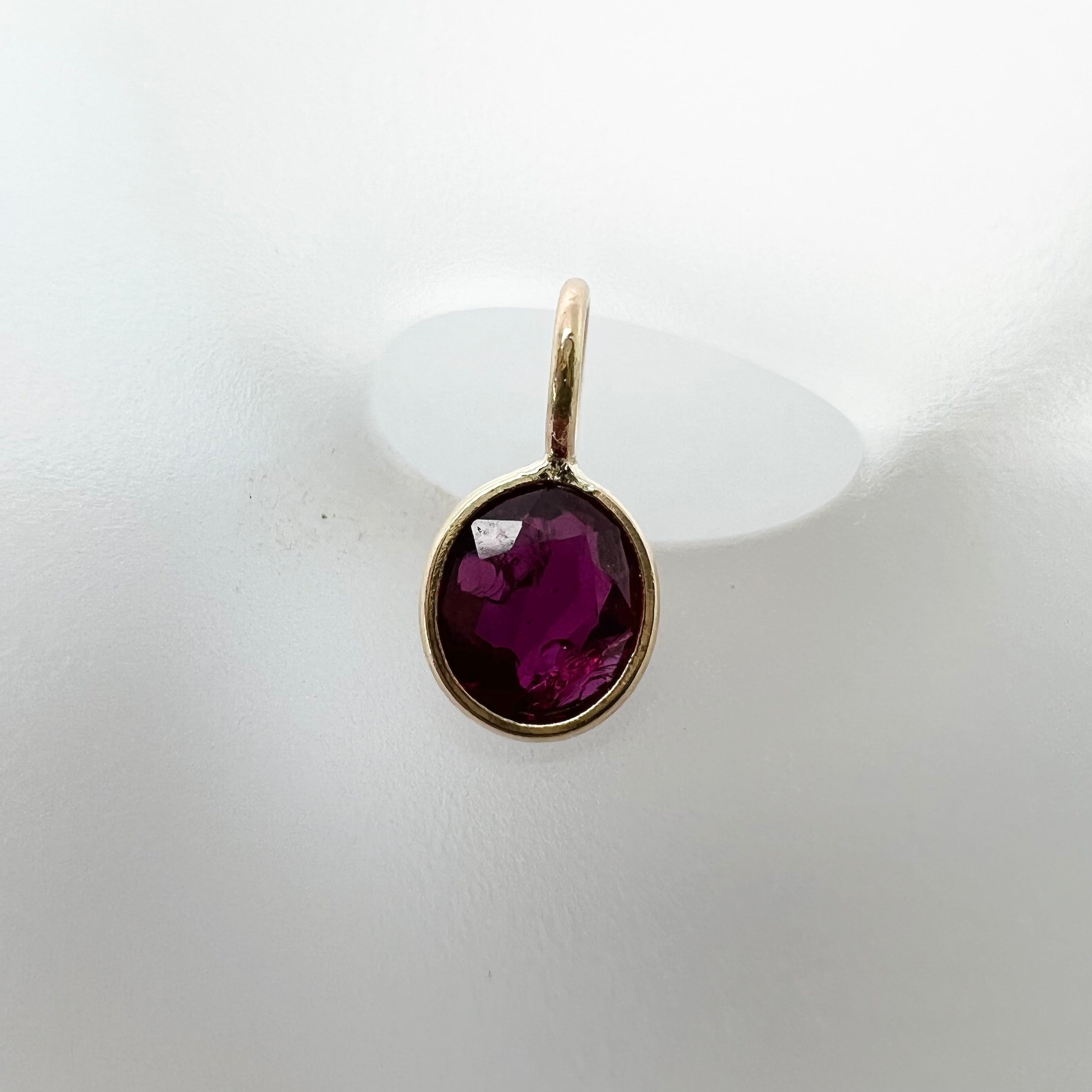 .59CT Natural Marquise Round Ruby 14K Yellow Gold Pendant Charm 10x5mm