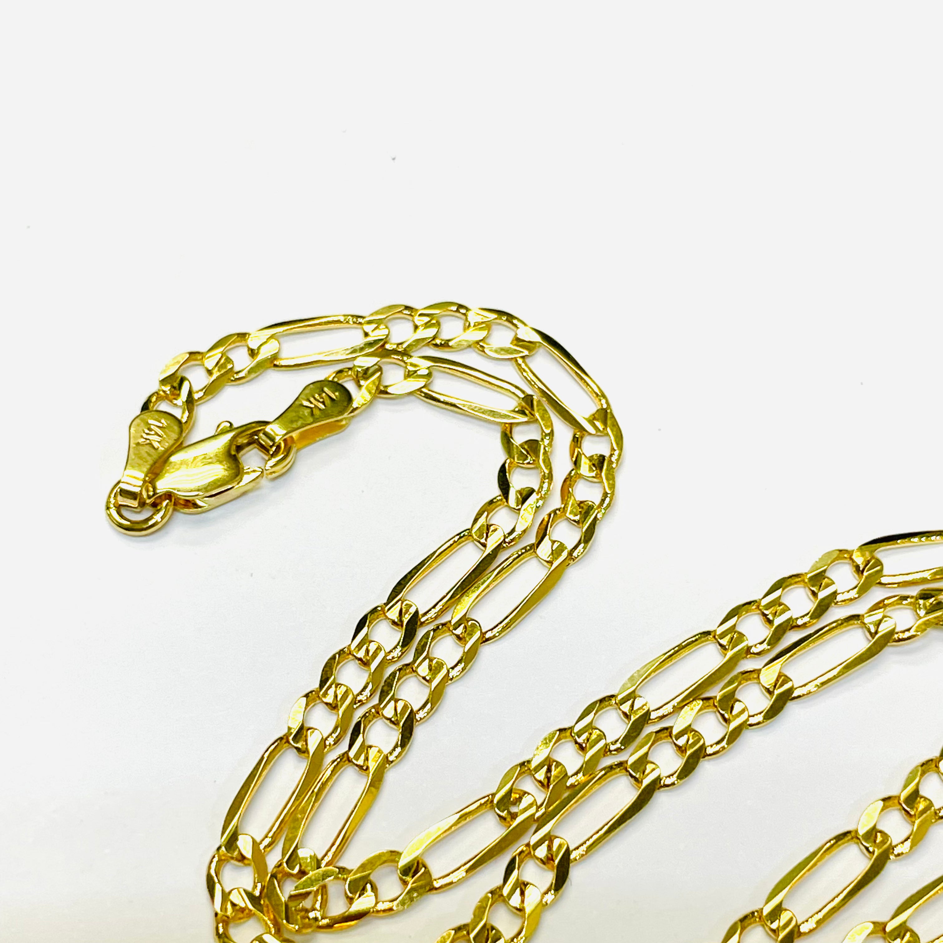 18” 4mm 14K Yellow Gold Figaro Link Chain