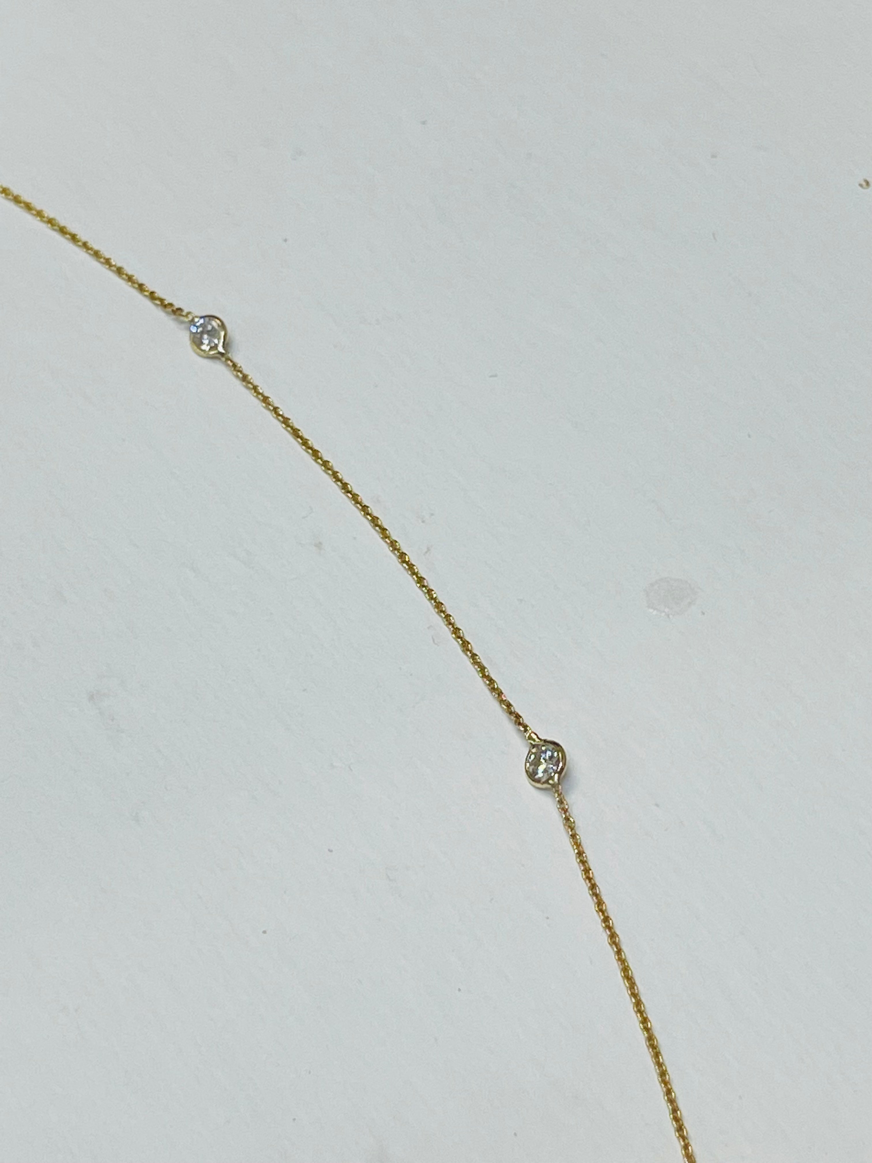 1.12CT  Diamonds by the Yard Necklace 14K Yellow Gold 19”