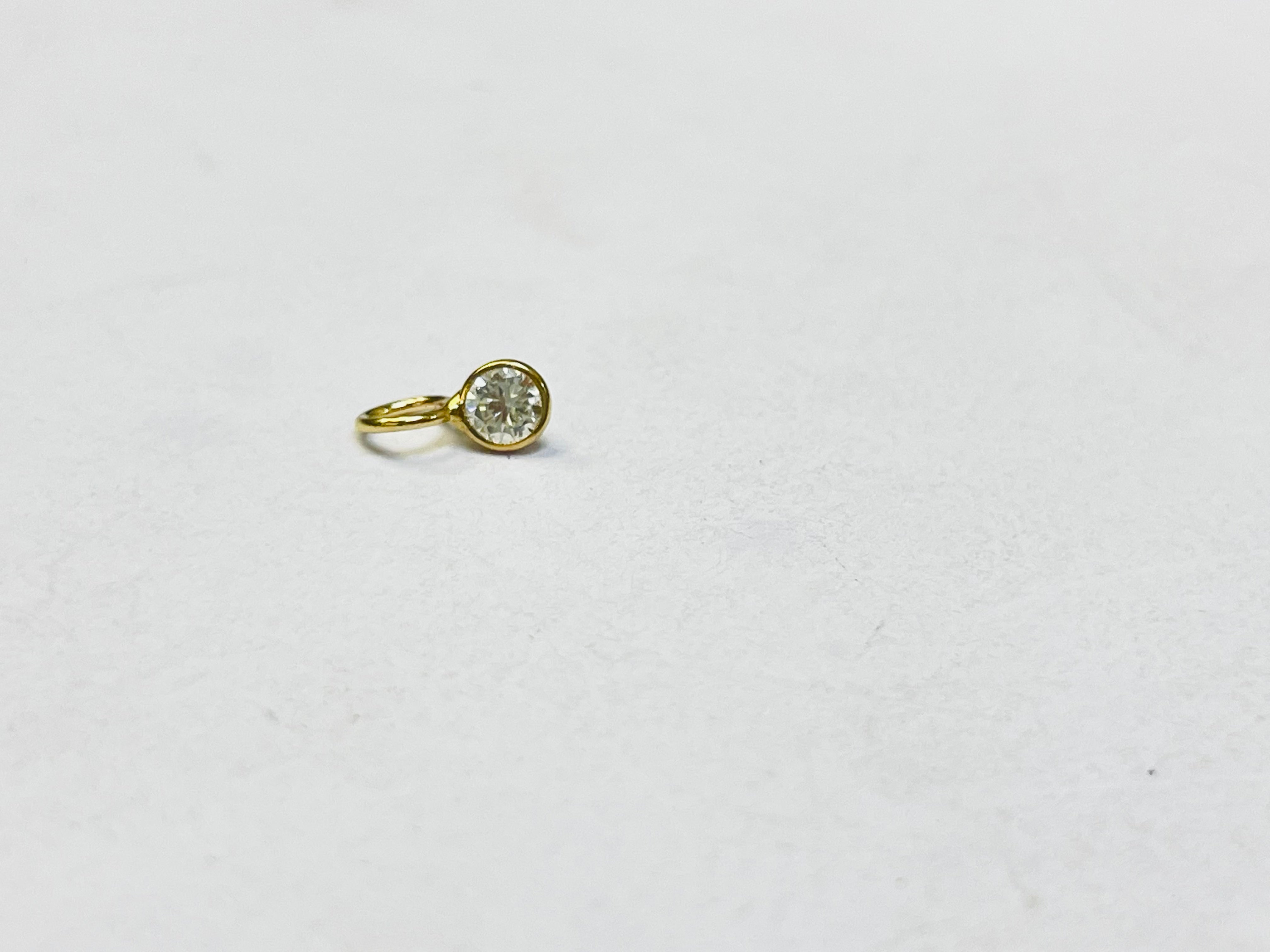 14K Yellow Gold Diamond Pendant Gem Charm