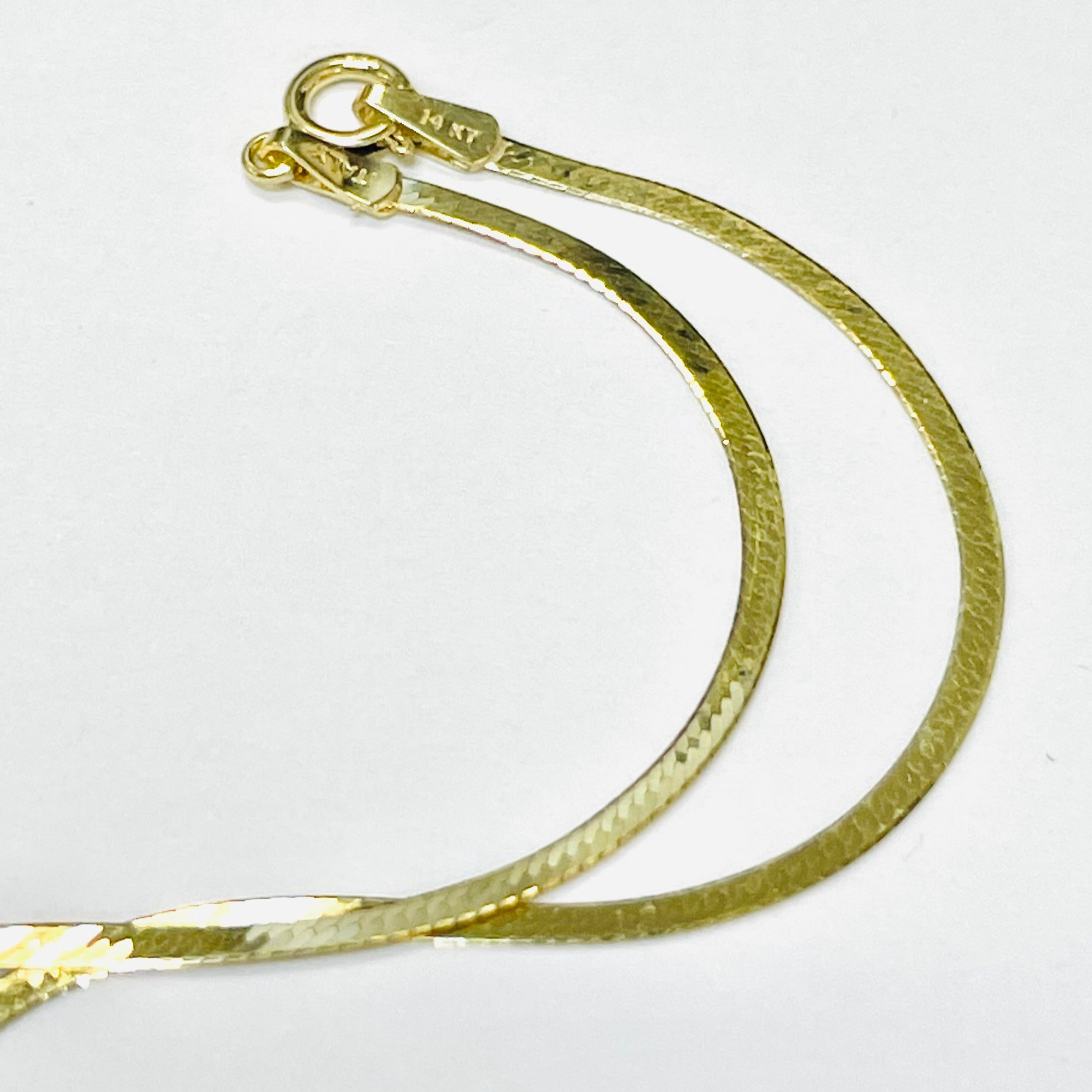 20" 1.3mm 14K Yellow Gold Herringbone Chain Necklace