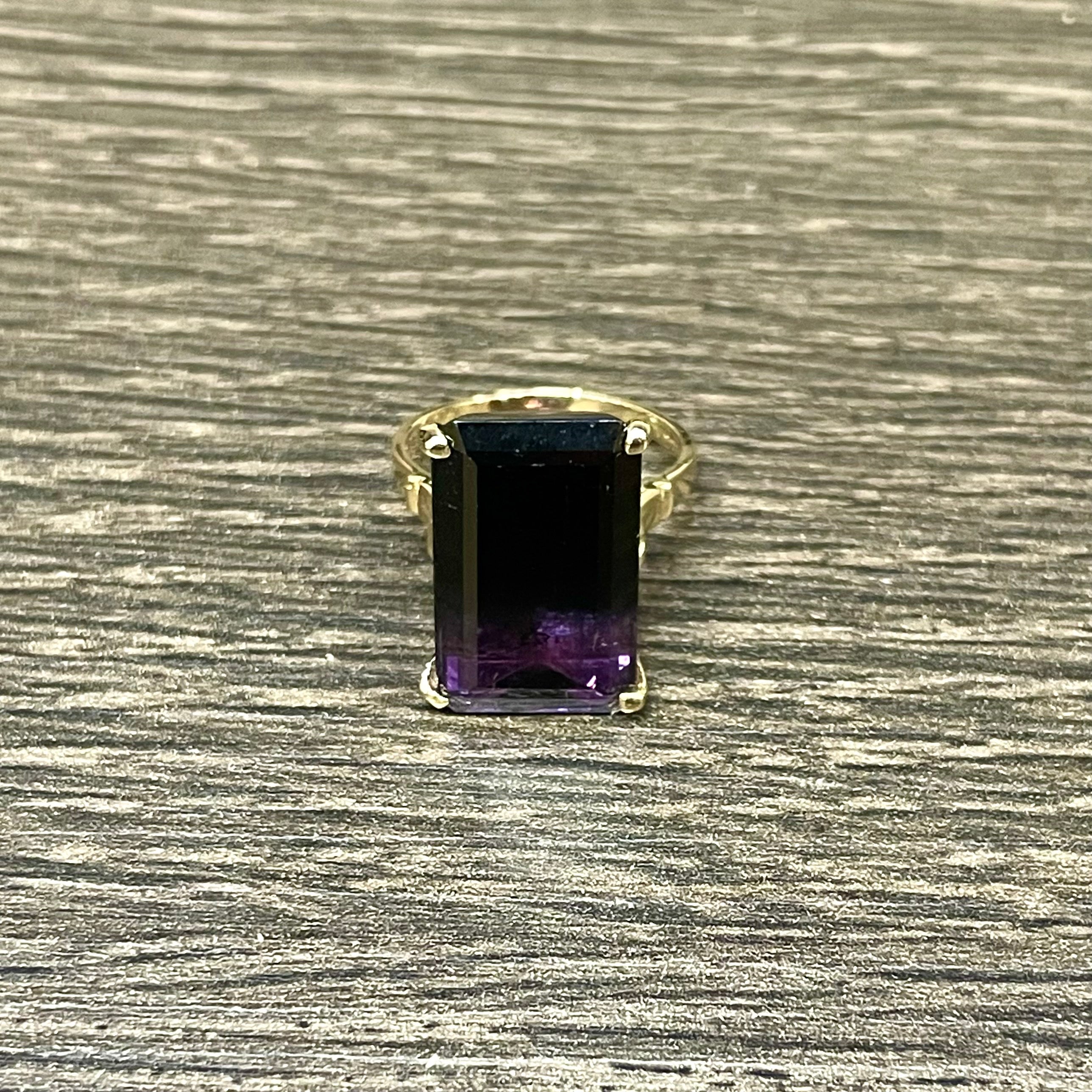 Solid 14K Bicolor Tourmaline Ring Size 5
