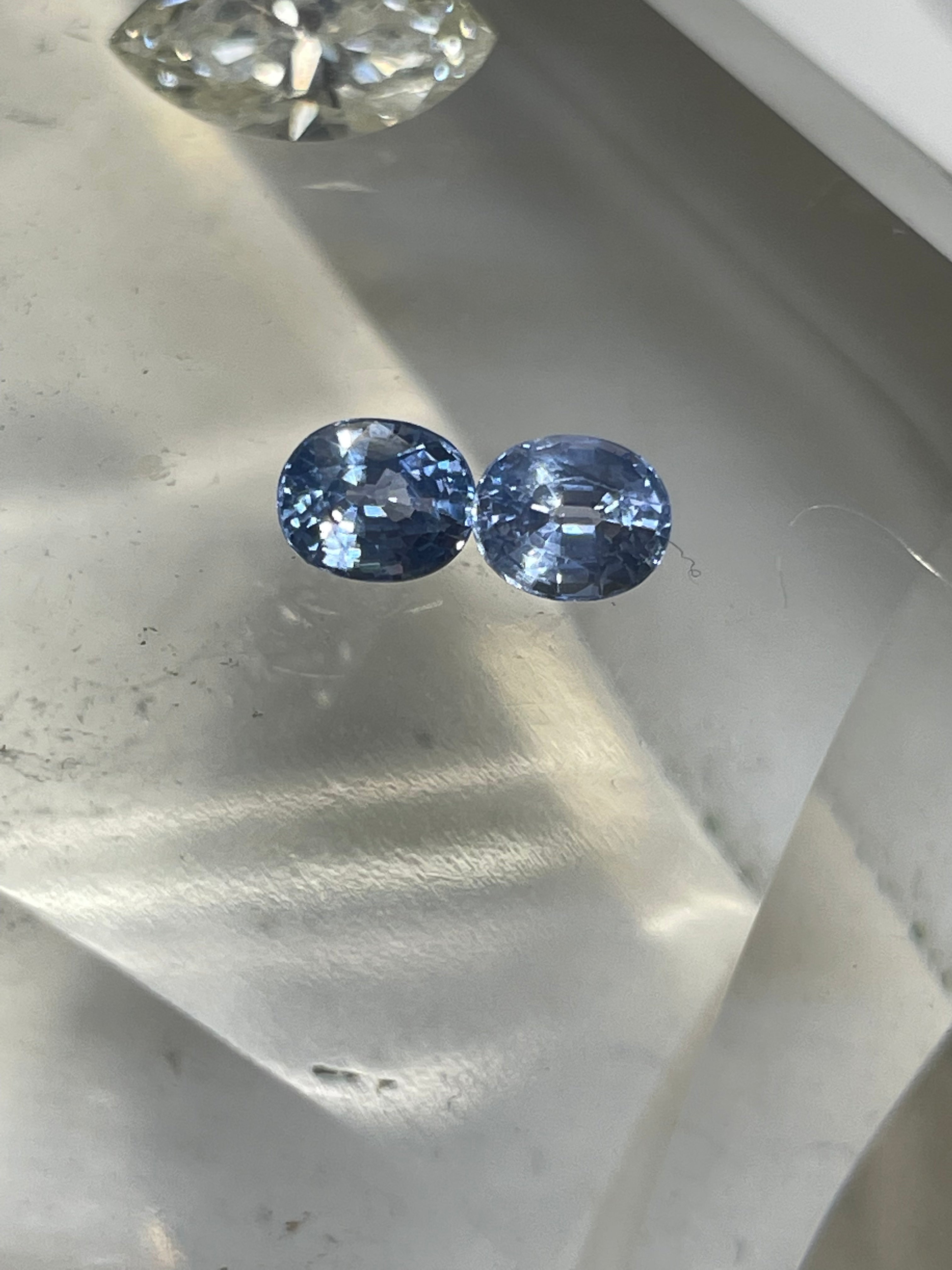 1.12CTW Loose  Oval Sapphire Pair Earth mined Gemstone