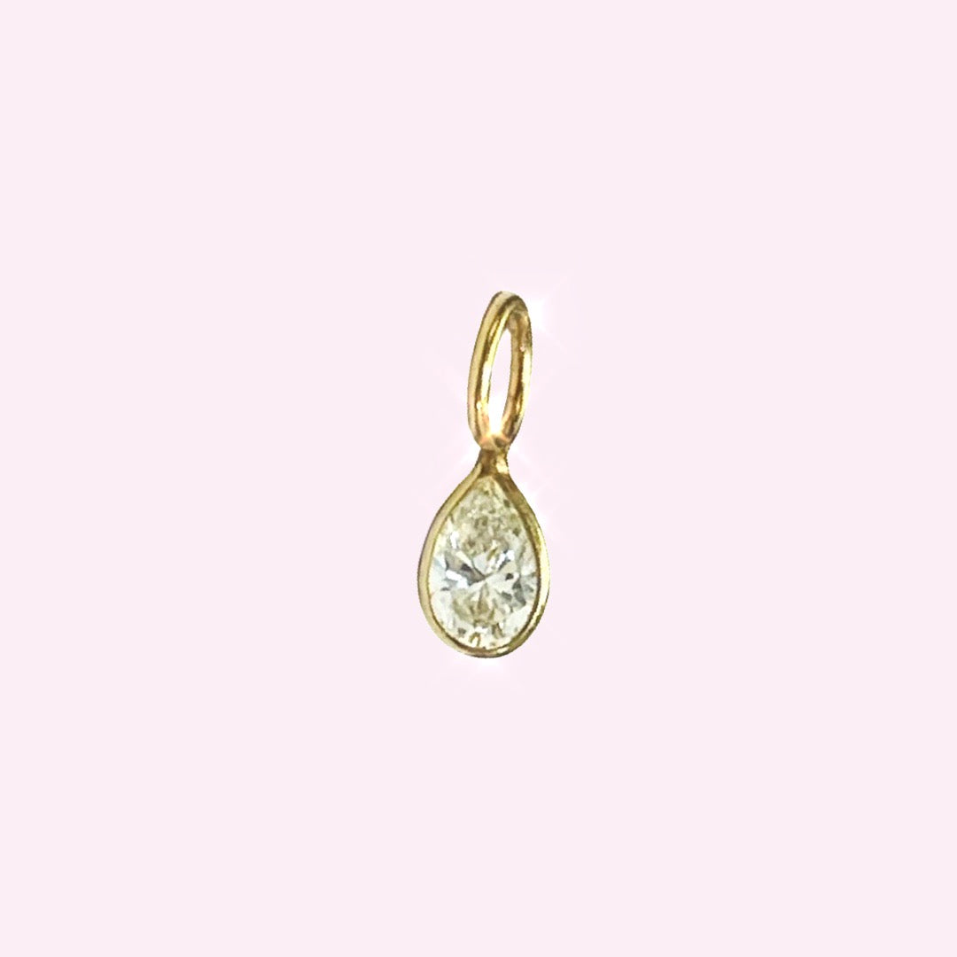 14K Yellow Gold Diamond Pendant Charm