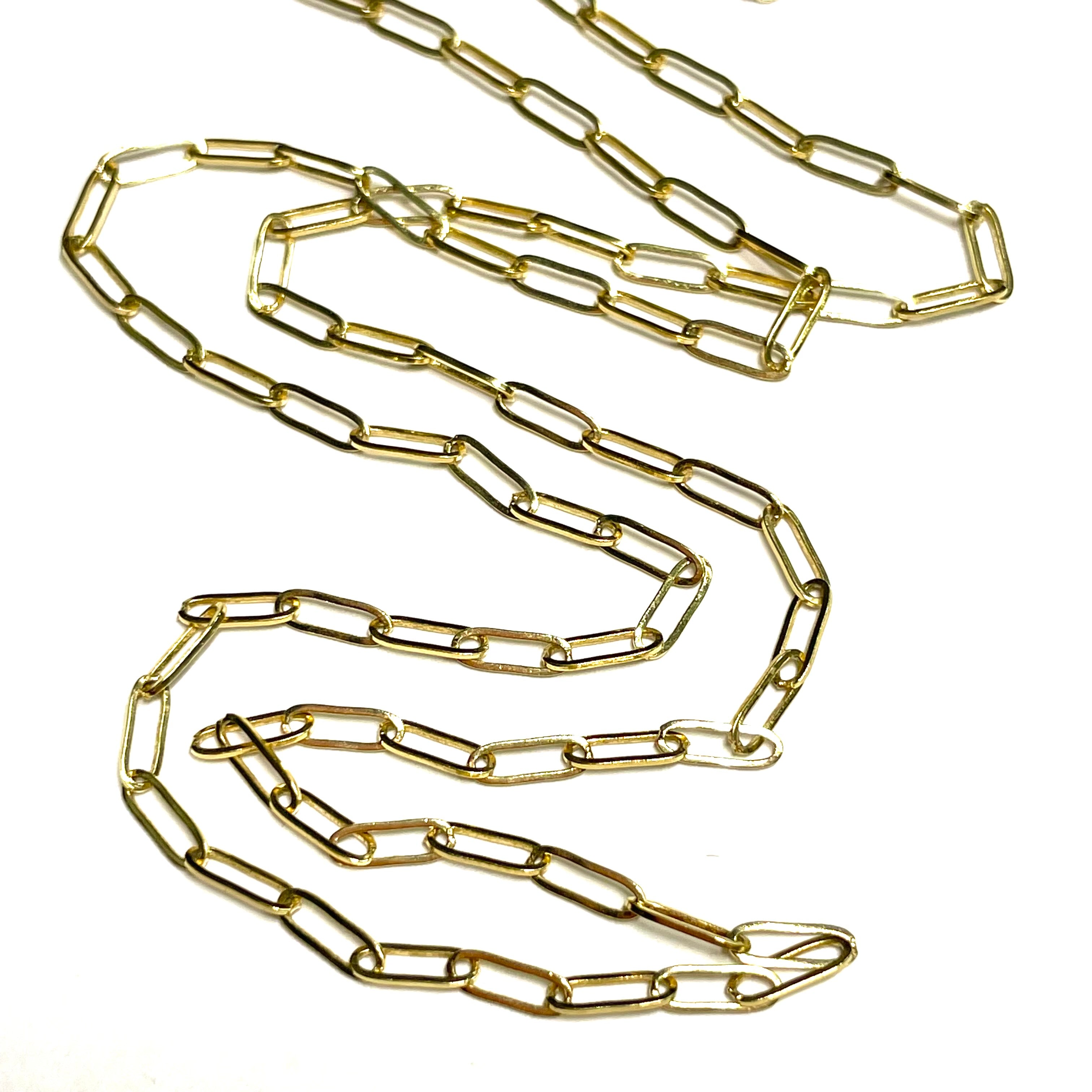 Paper Clip Chain 24” 6x2mm 10k Yellow Gold