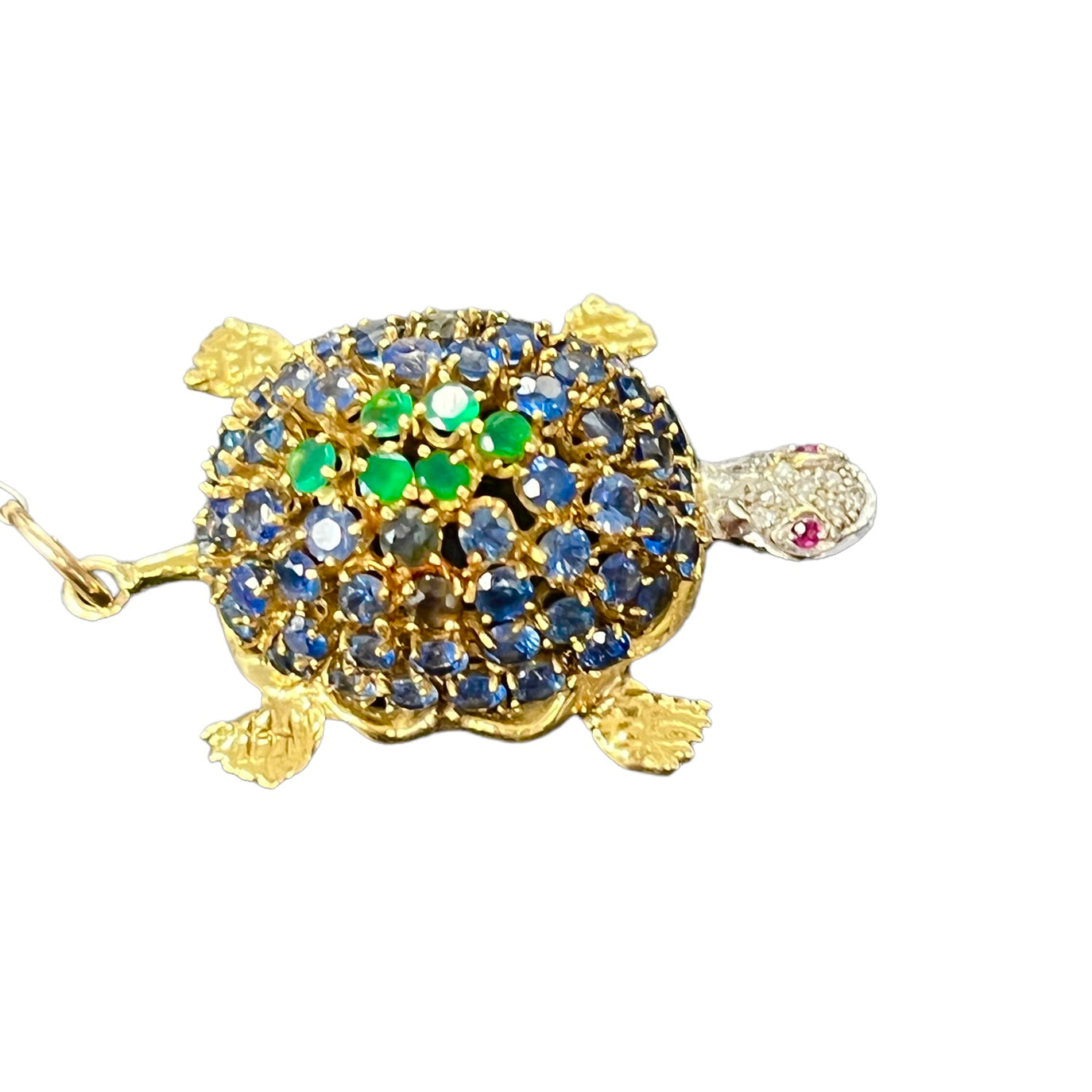 18K Turtle Pendant Charm 1.5”