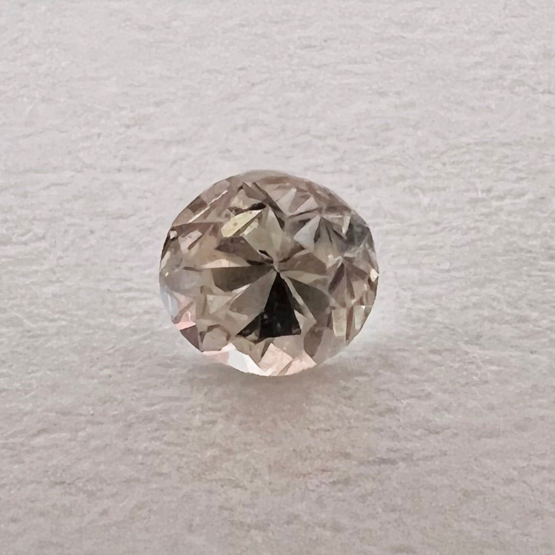 .065CT Old Mine Cut Diamond Light Champagne 2.39x1.74mm VS2 Natural Earth mined