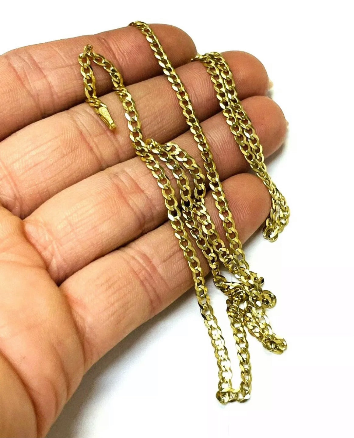 20" 3mm 14K Yellow Gold Curb Link Necklace