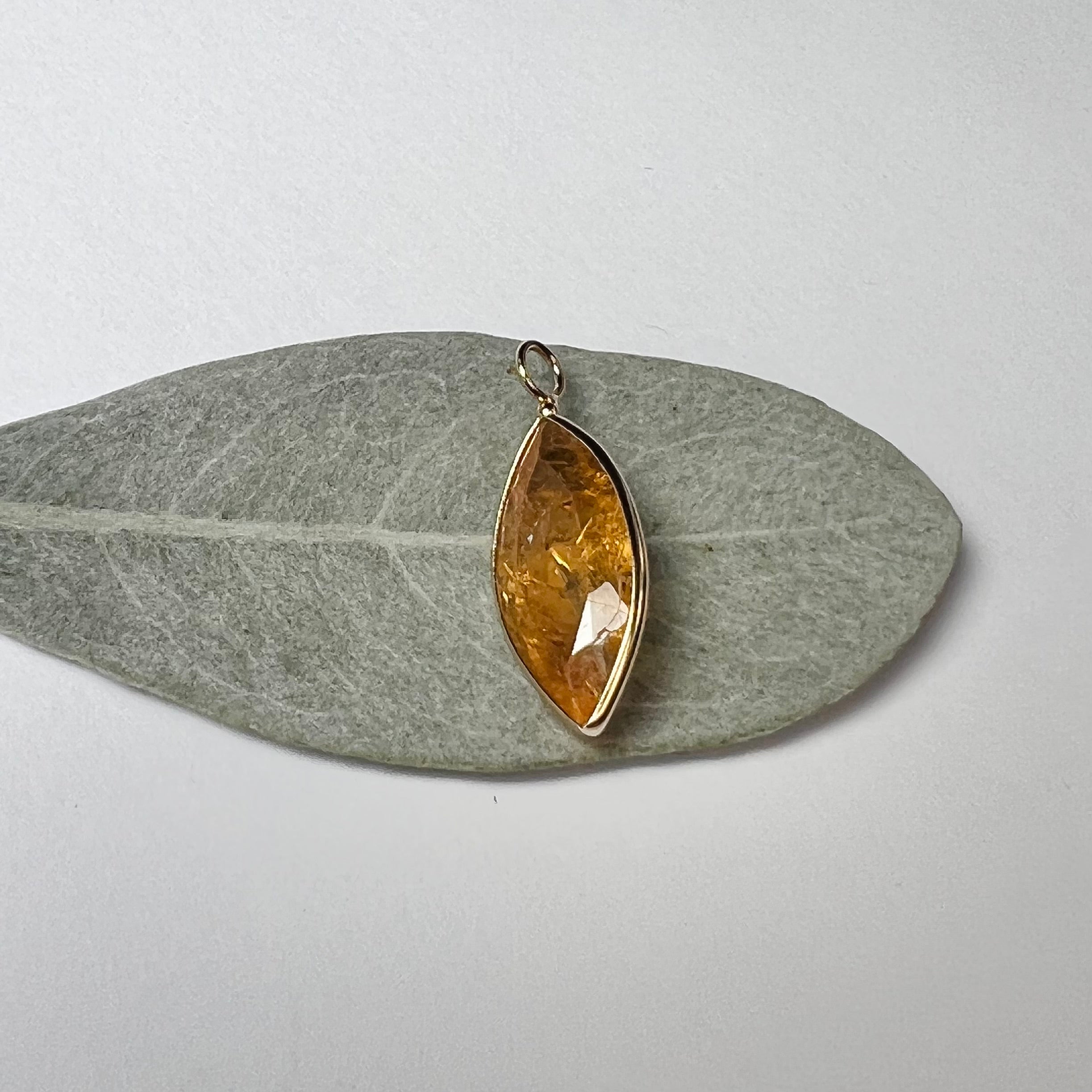 Natural Marquise Imperial Pear Topaz 14K Yellow Gold 20x9mm