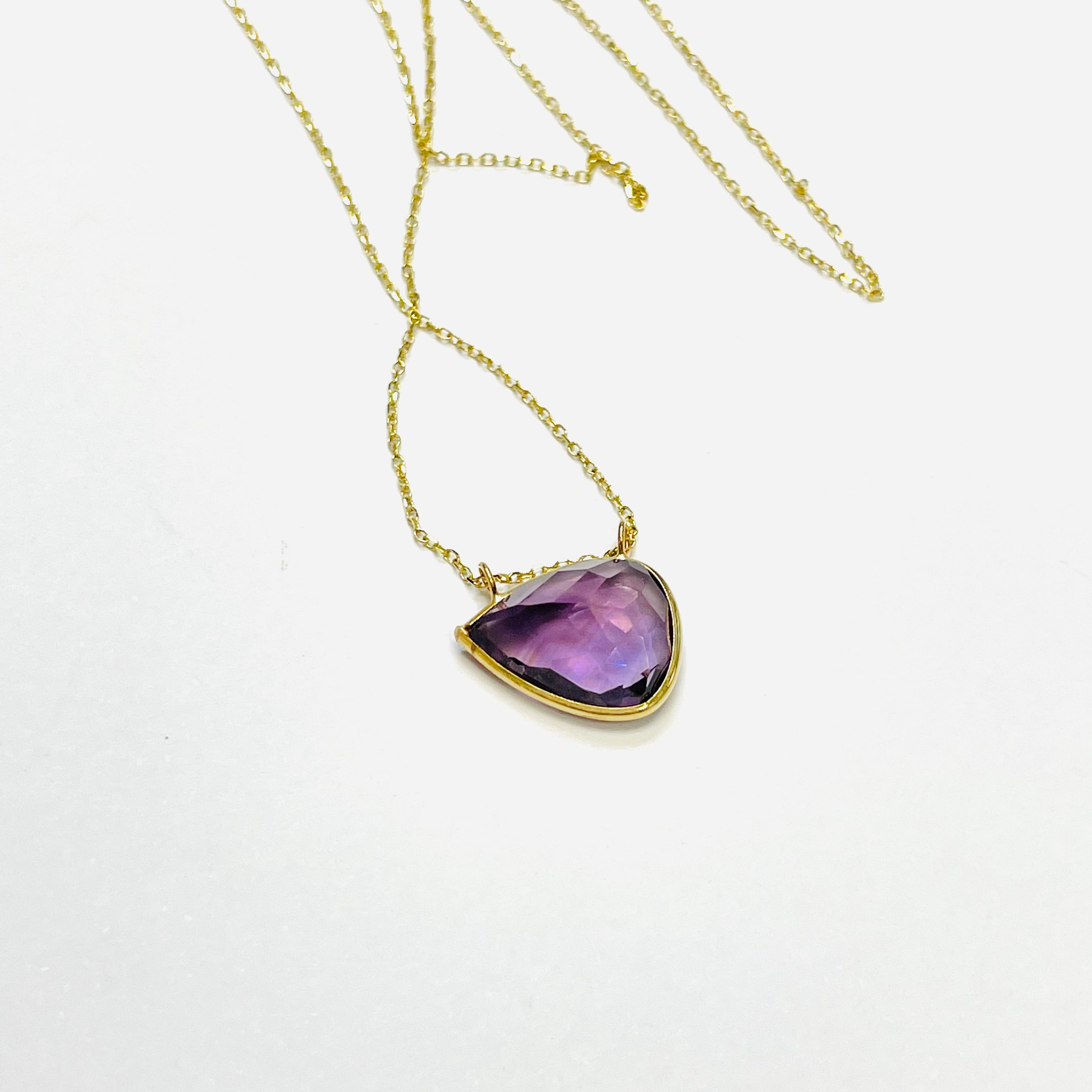 Amethyst Necklace in 14k Yellow Gold