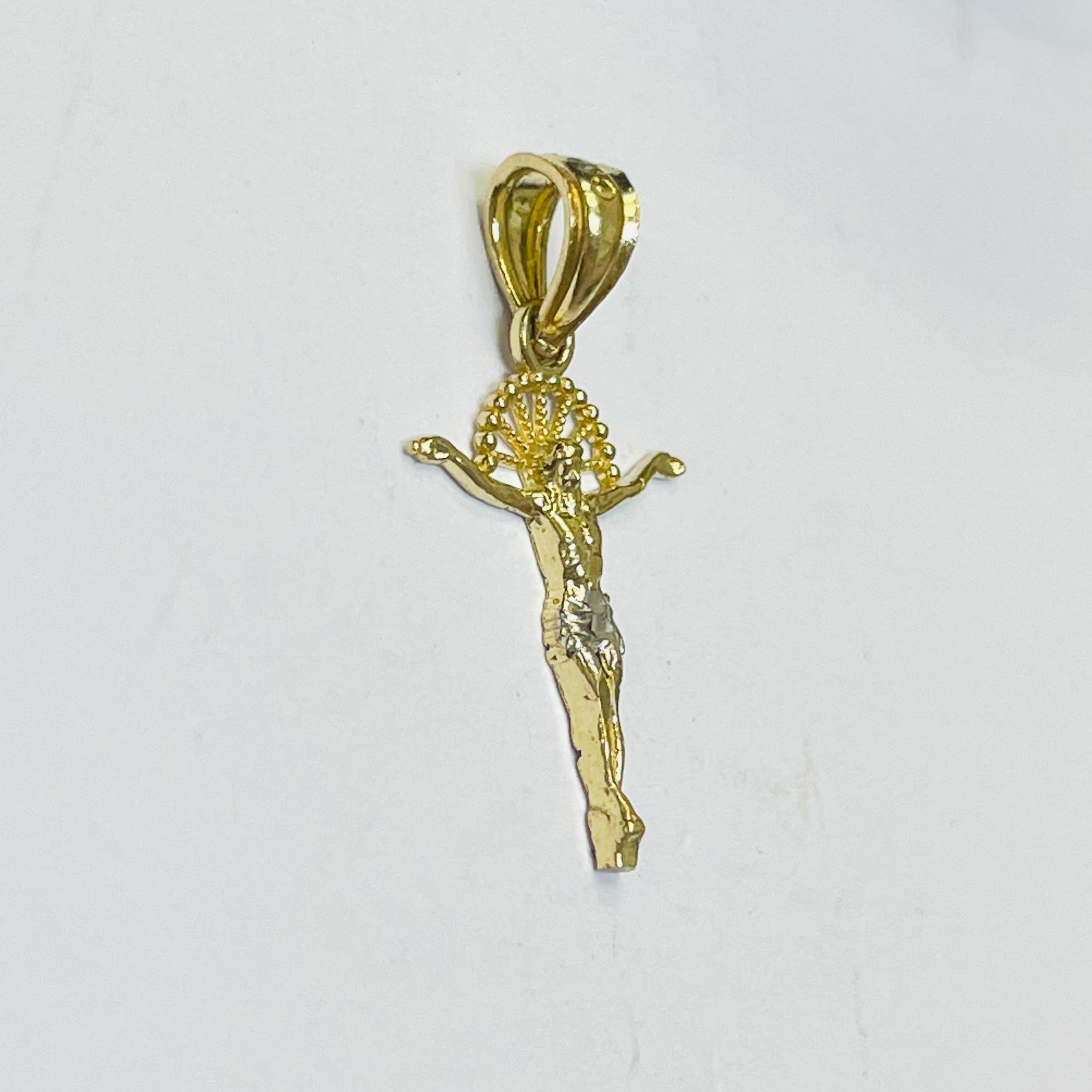 10K Yellow Gold Small Jesus Cross Pendant Charm