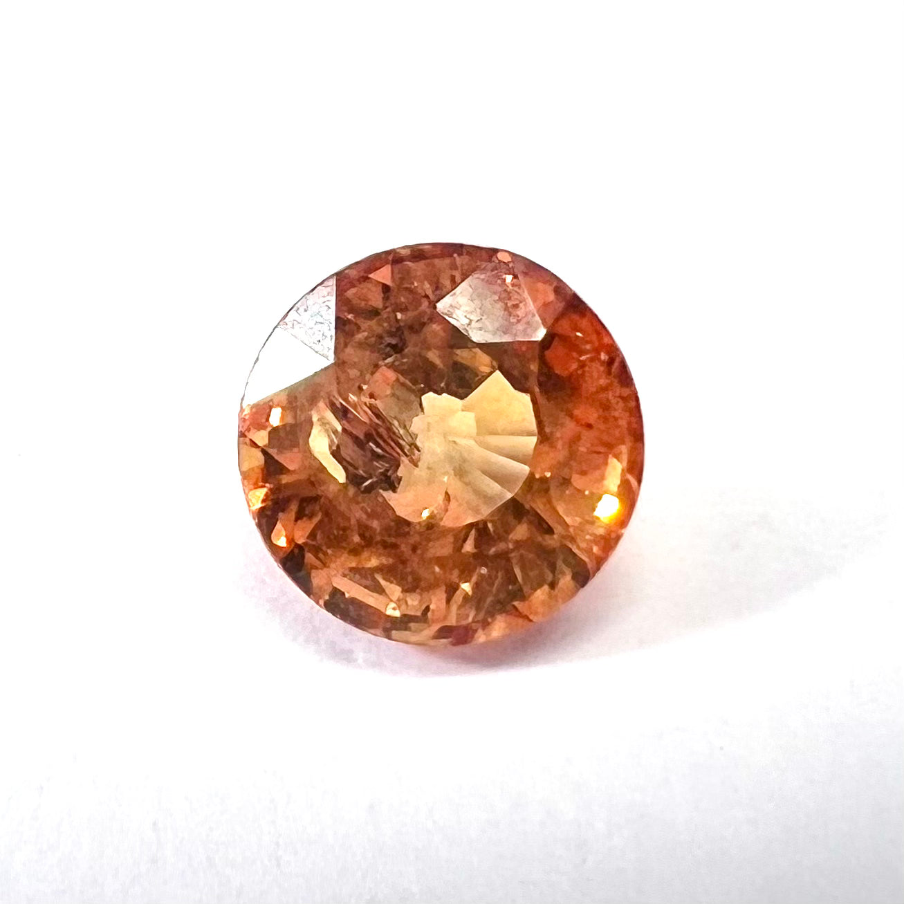 .65CT Loose Round Orange Sapphire 4.85x3.39mm Earth mined Gemstone