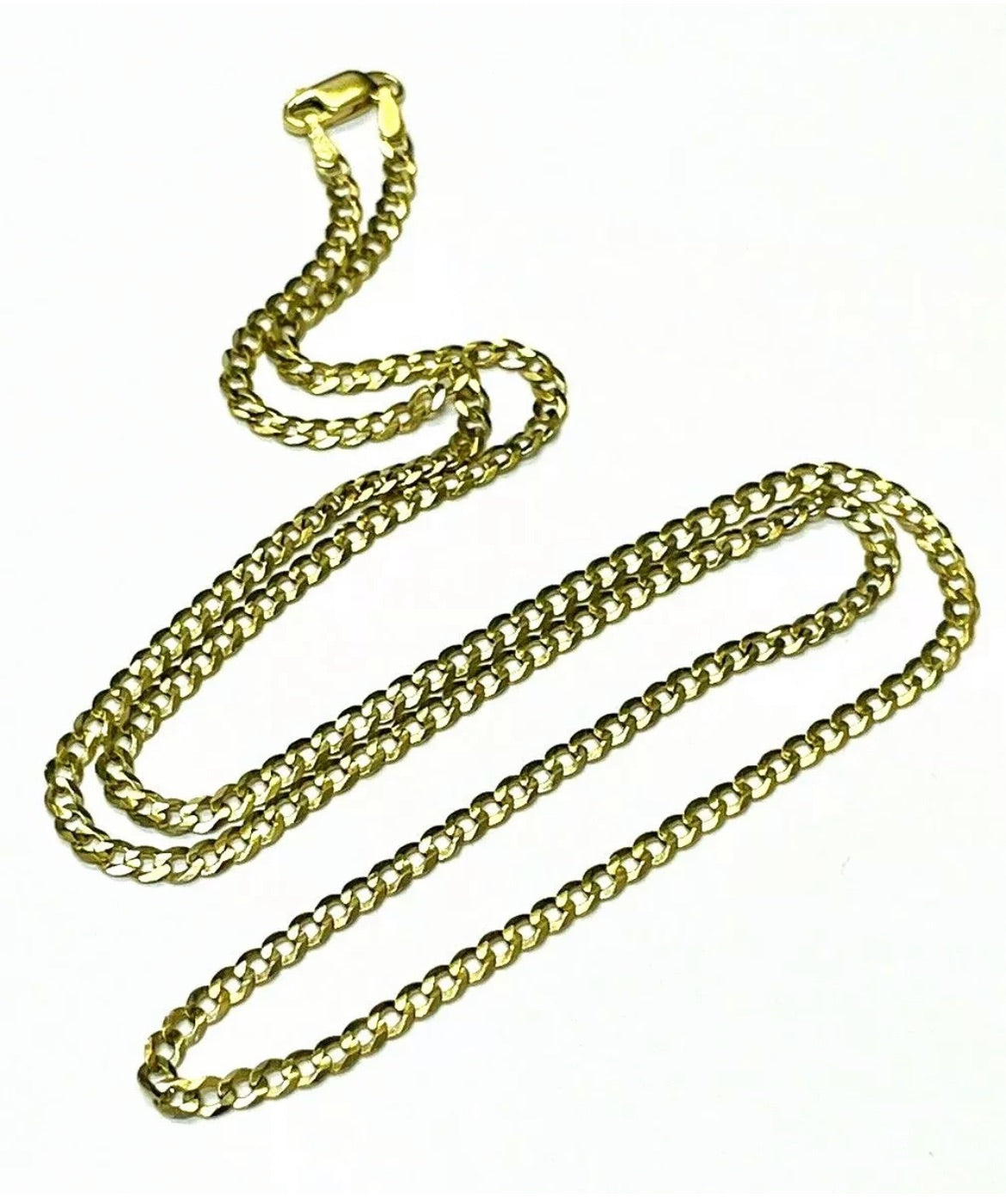 20" 3mm 14K Yellow Gold Curb Link Necklace