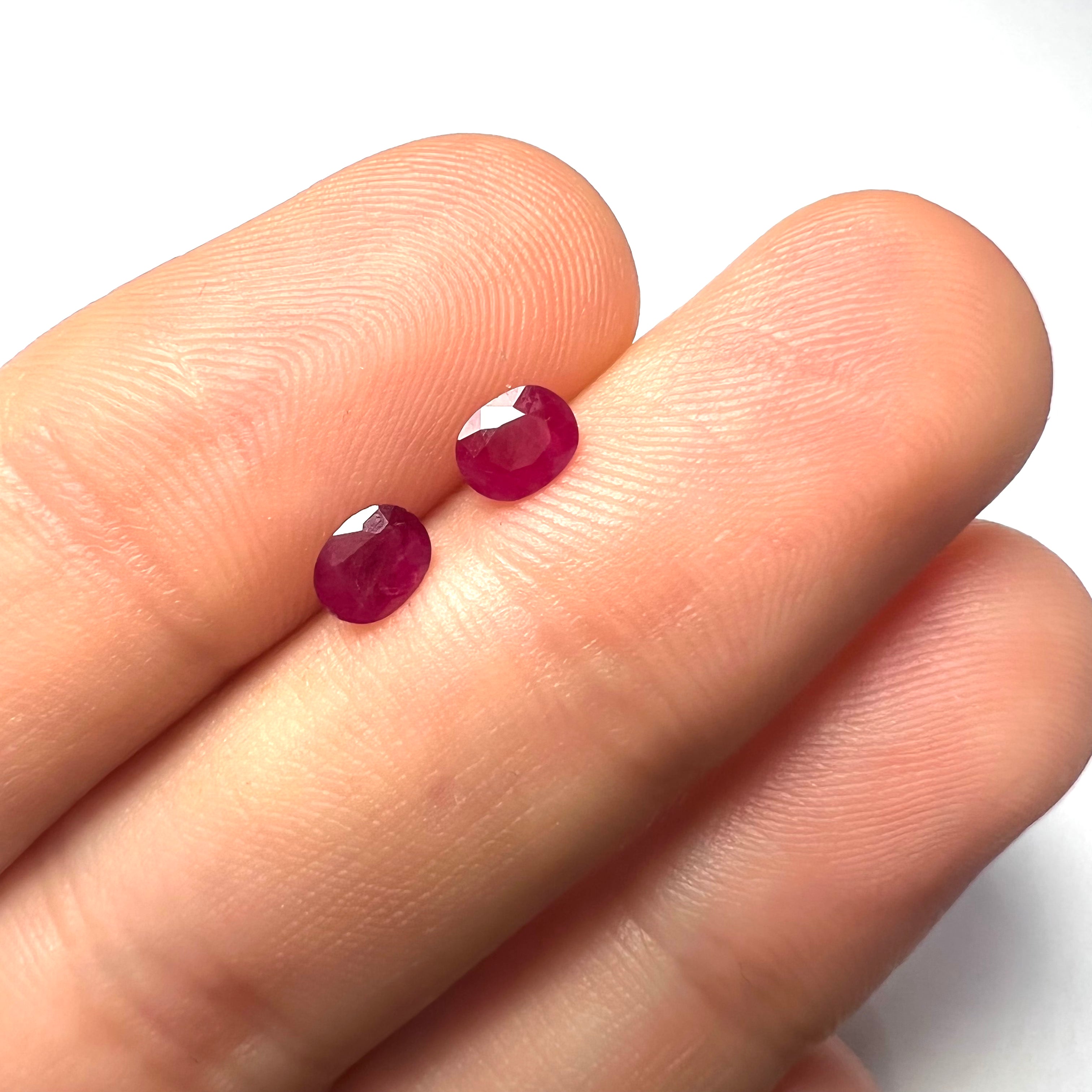 .75CT Pair of Natural Oval Loose Ruby 5x4x1.5mm Earth mined Gemstone