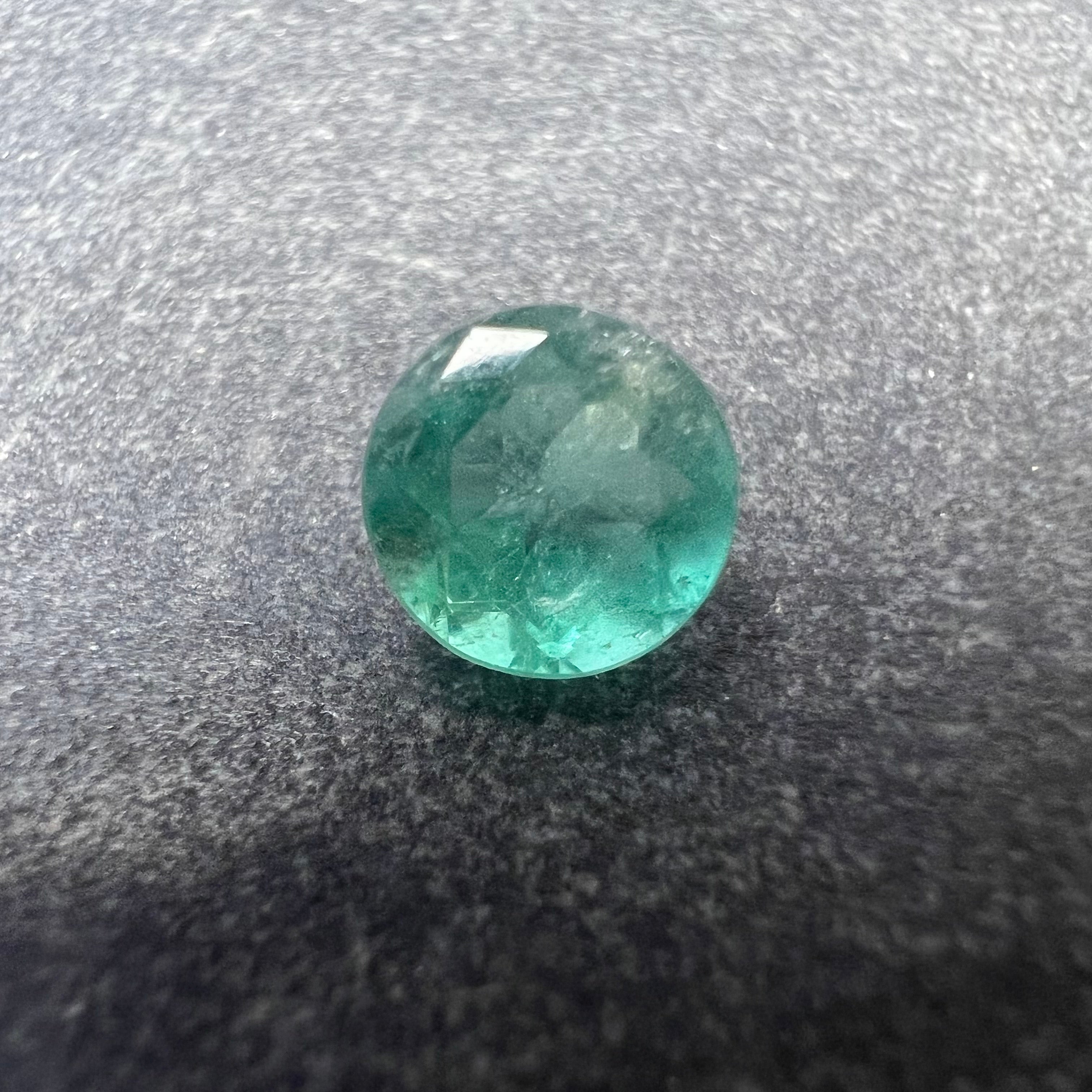 1CT Loose Natural Colombian Emerald Brilliant Round Cut 6.55x4.09mm