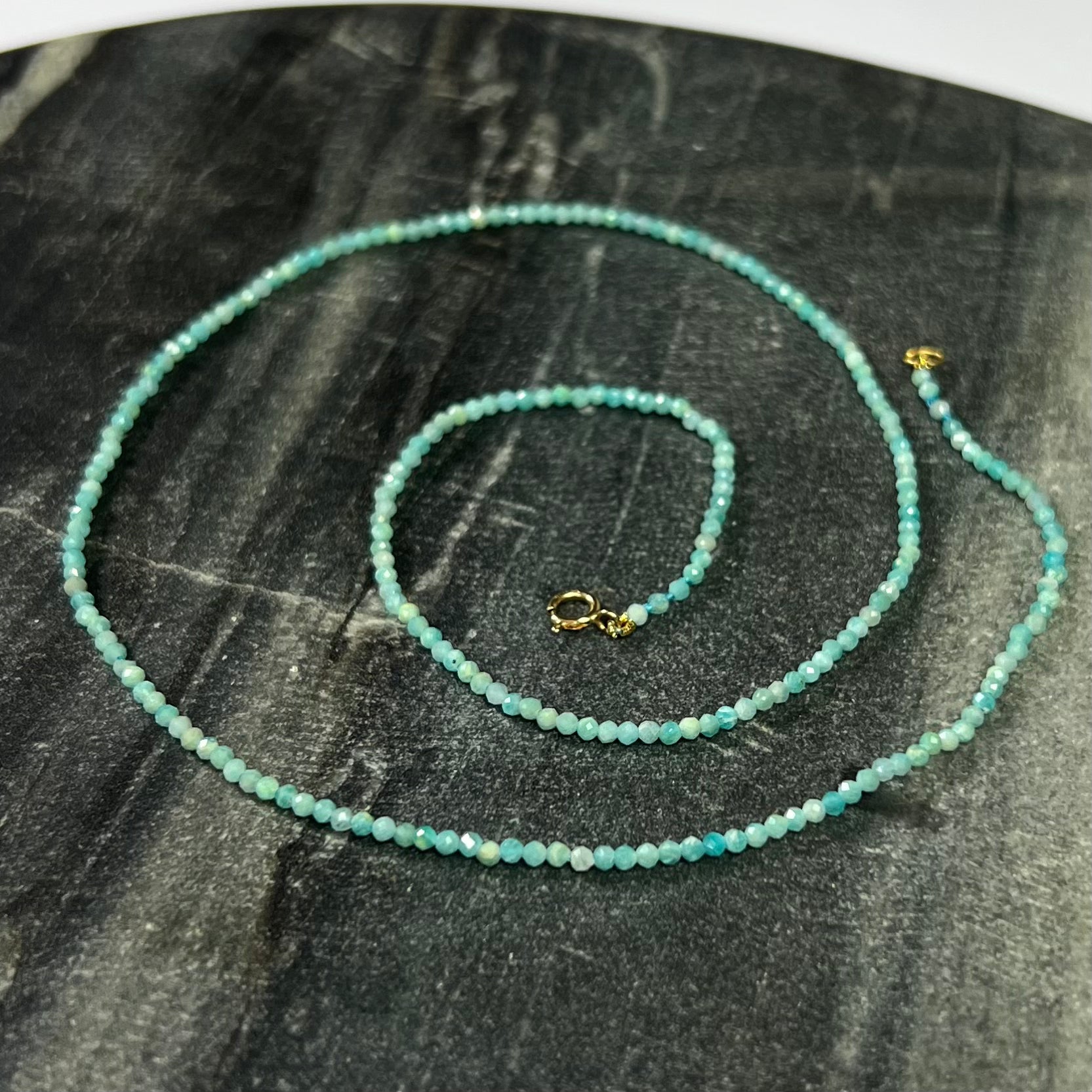 Cute! Amazonite Necklace in 14K Clasp 15"