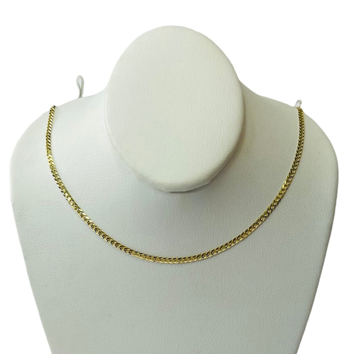 20" 2mm 14K Yellow Gold Cuban Link Chain Necklace