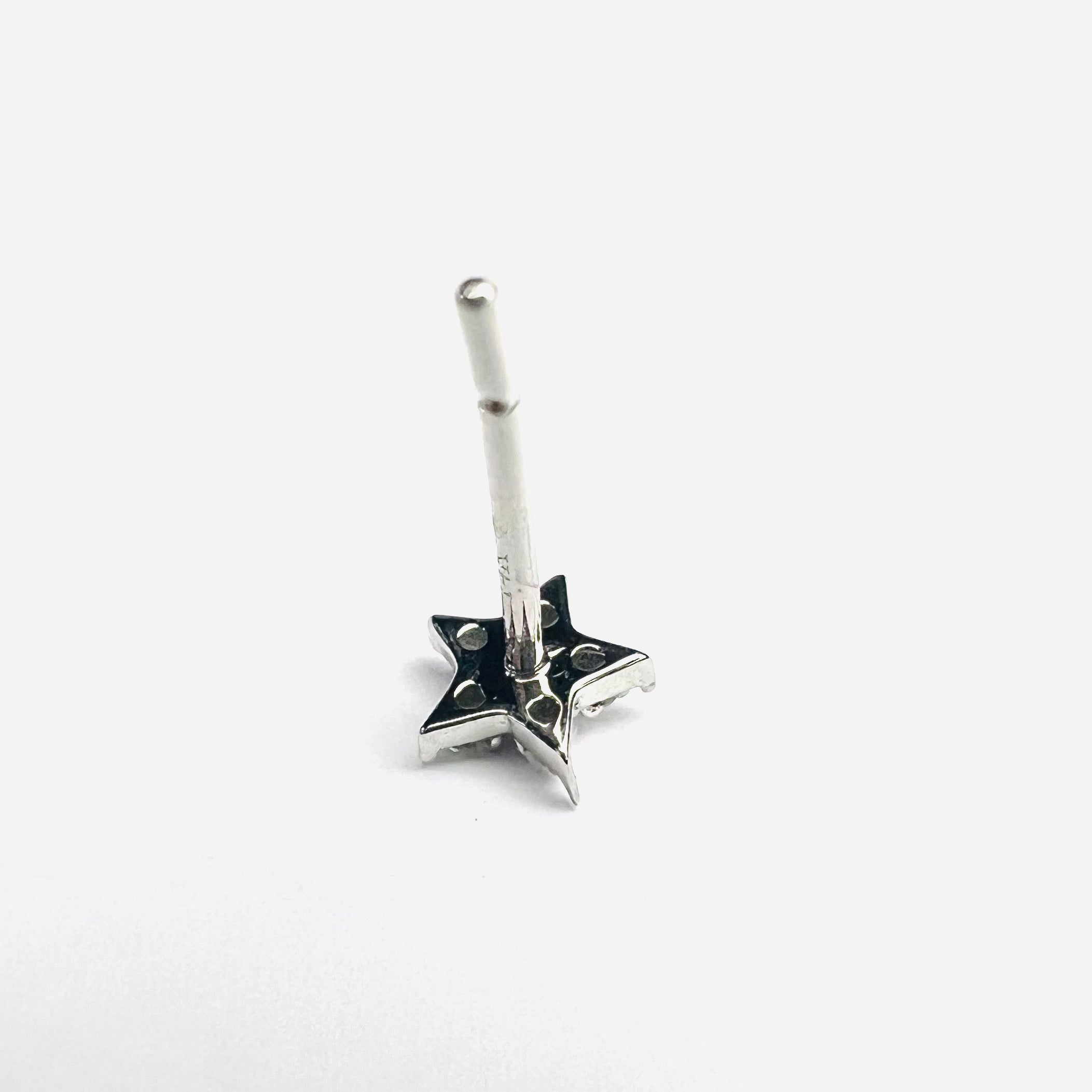 Celestial 14K White Gold Diamond Star Single Earring Stud 5mm