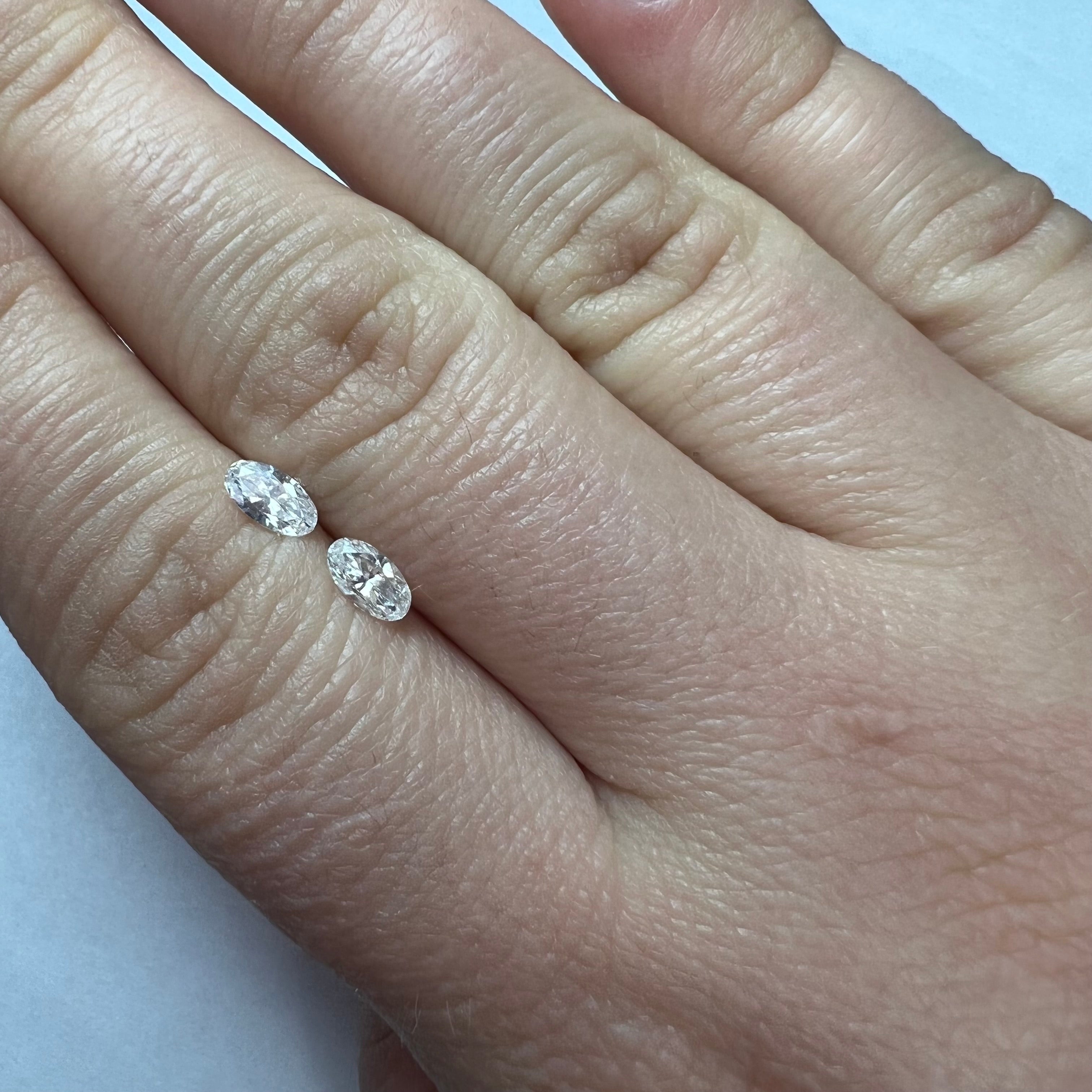.62ctw Pair of Oval Cut Diamonds VS2 H-J Natural and Earth mined