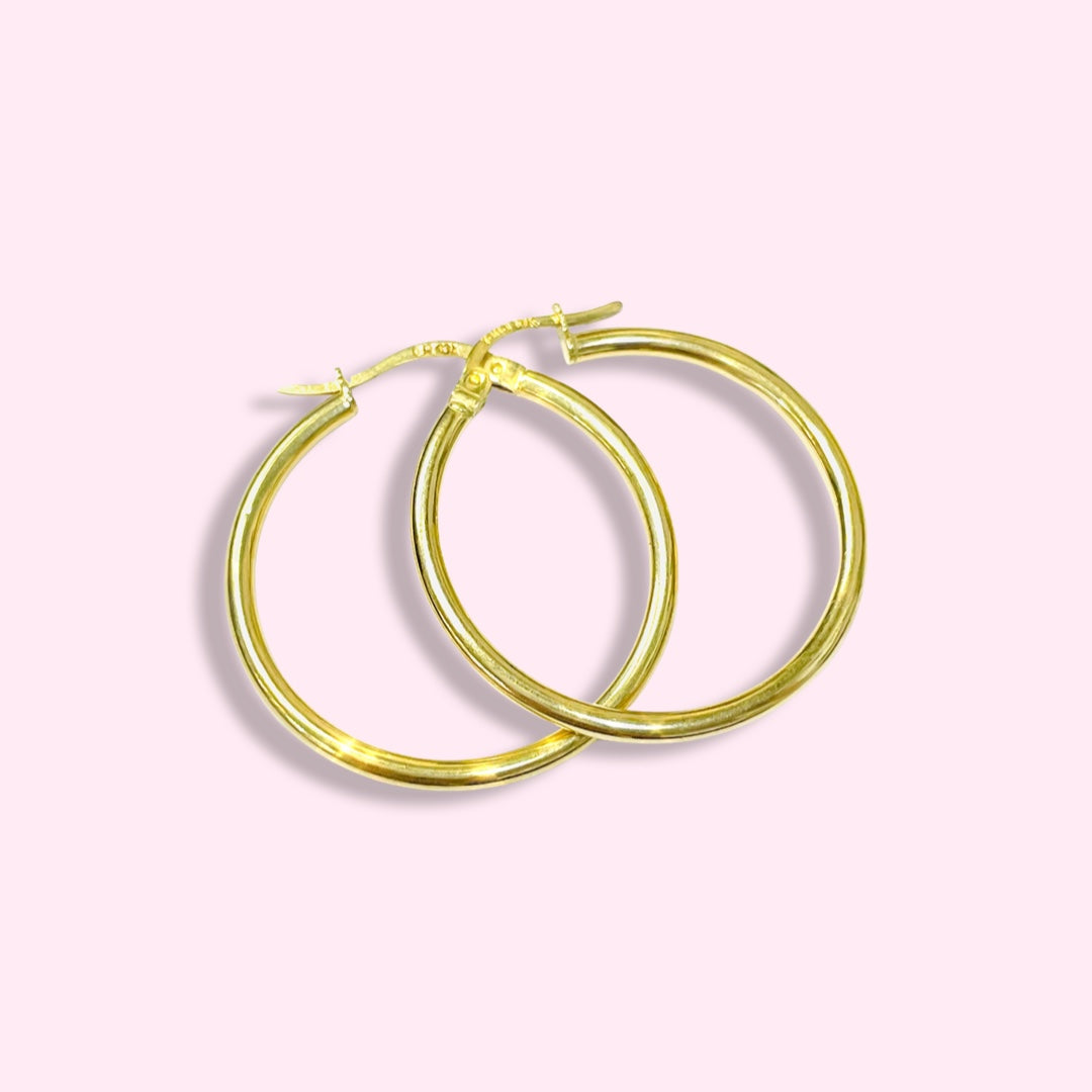 1.2” 2mm 10K Yellow Tube Hoop Earrings