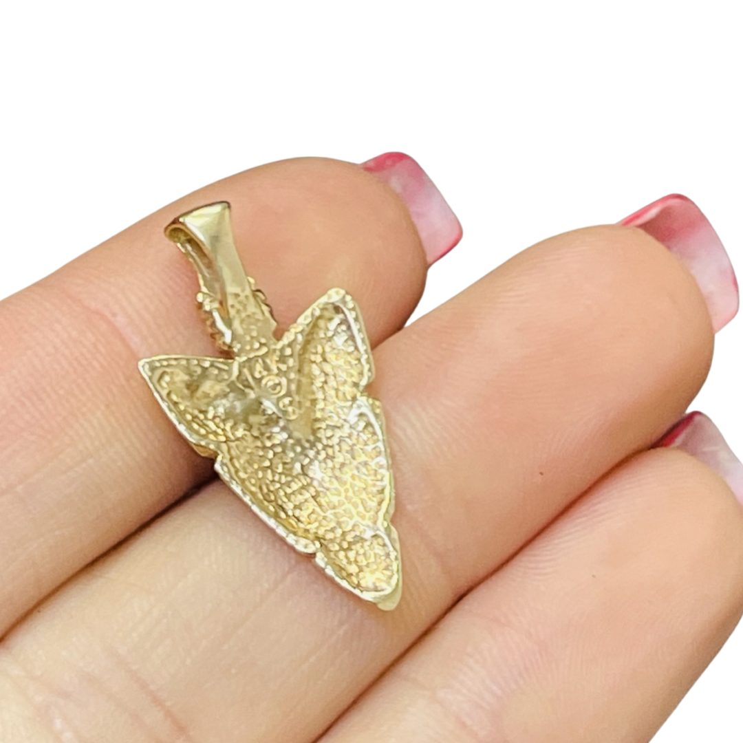 Awesome Arrowhead 14K Yellow Gold Charm Pendant