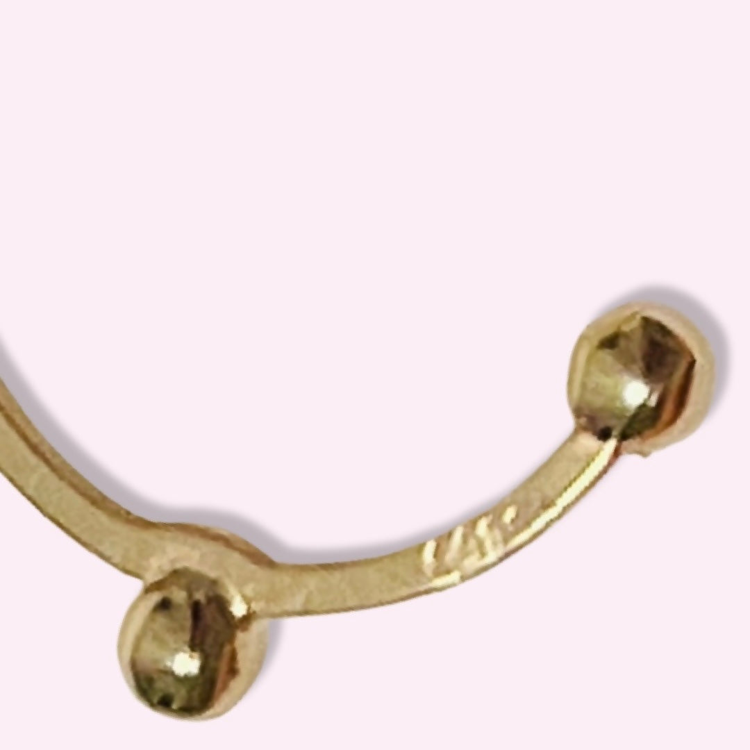 Solid 14K Yellow Gold 12mm Ear Cuff