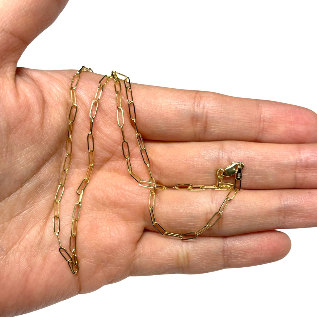 14-15" 14k Yellow Gold Paper Clip Chain Necklace