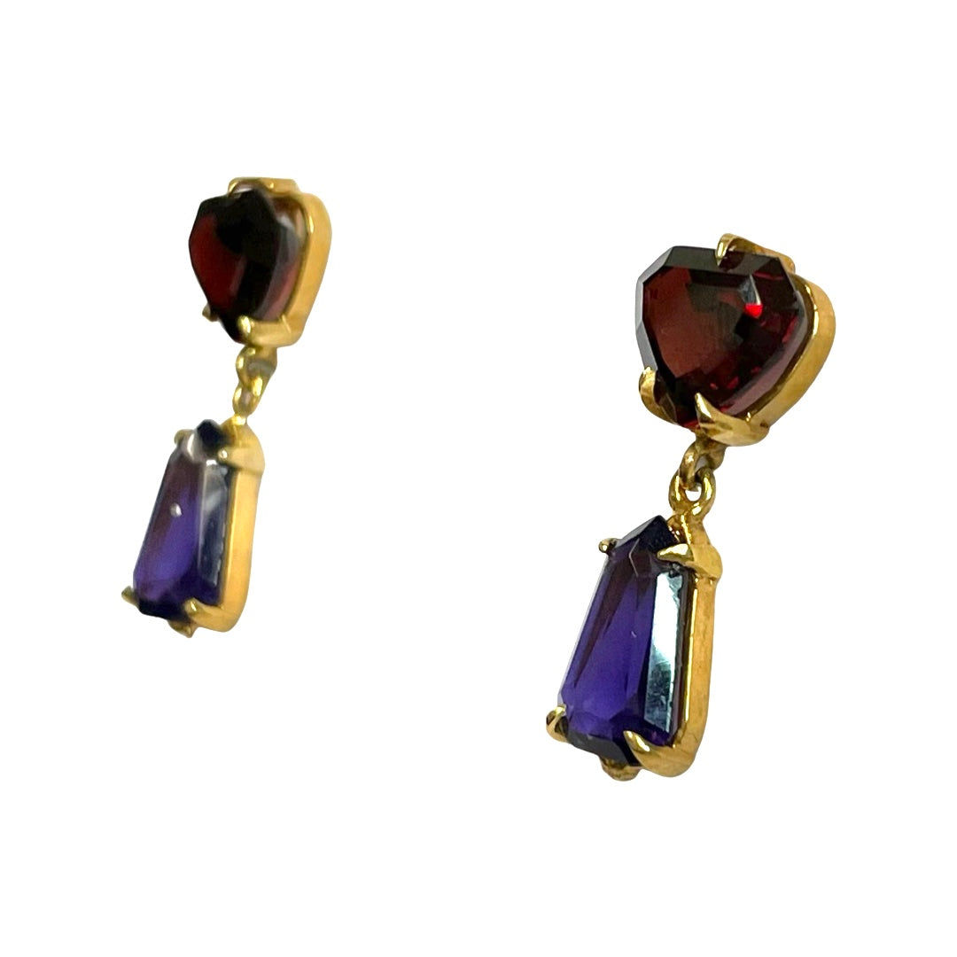 Garnet Amethyst Earrings