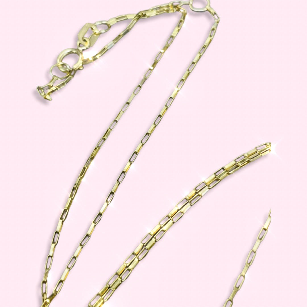 16-18" 1mm 14K Yellow Gold Paperclip Link Chain