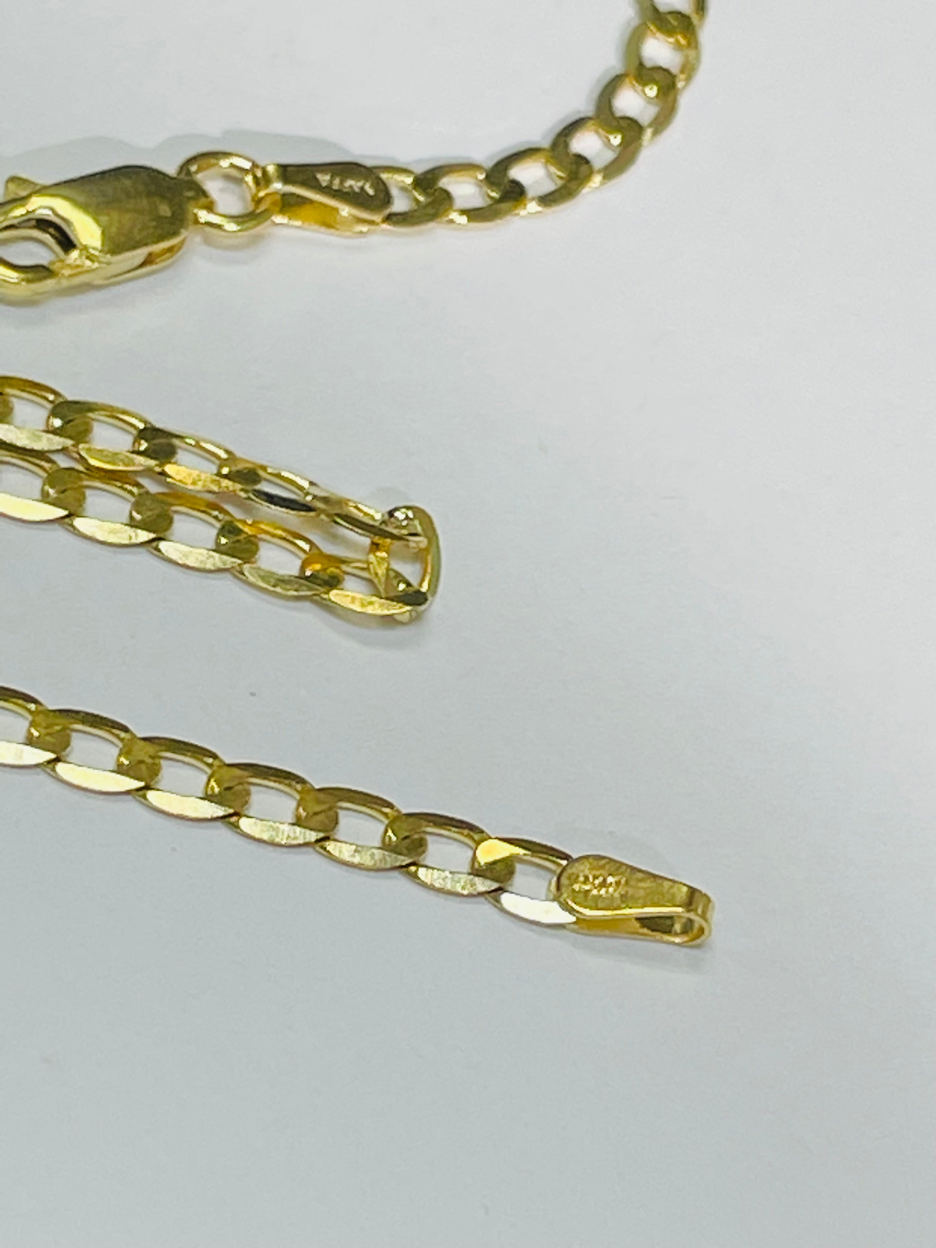 14K Yellow Gold 10" 3mm Cuban Curb Link Anklet