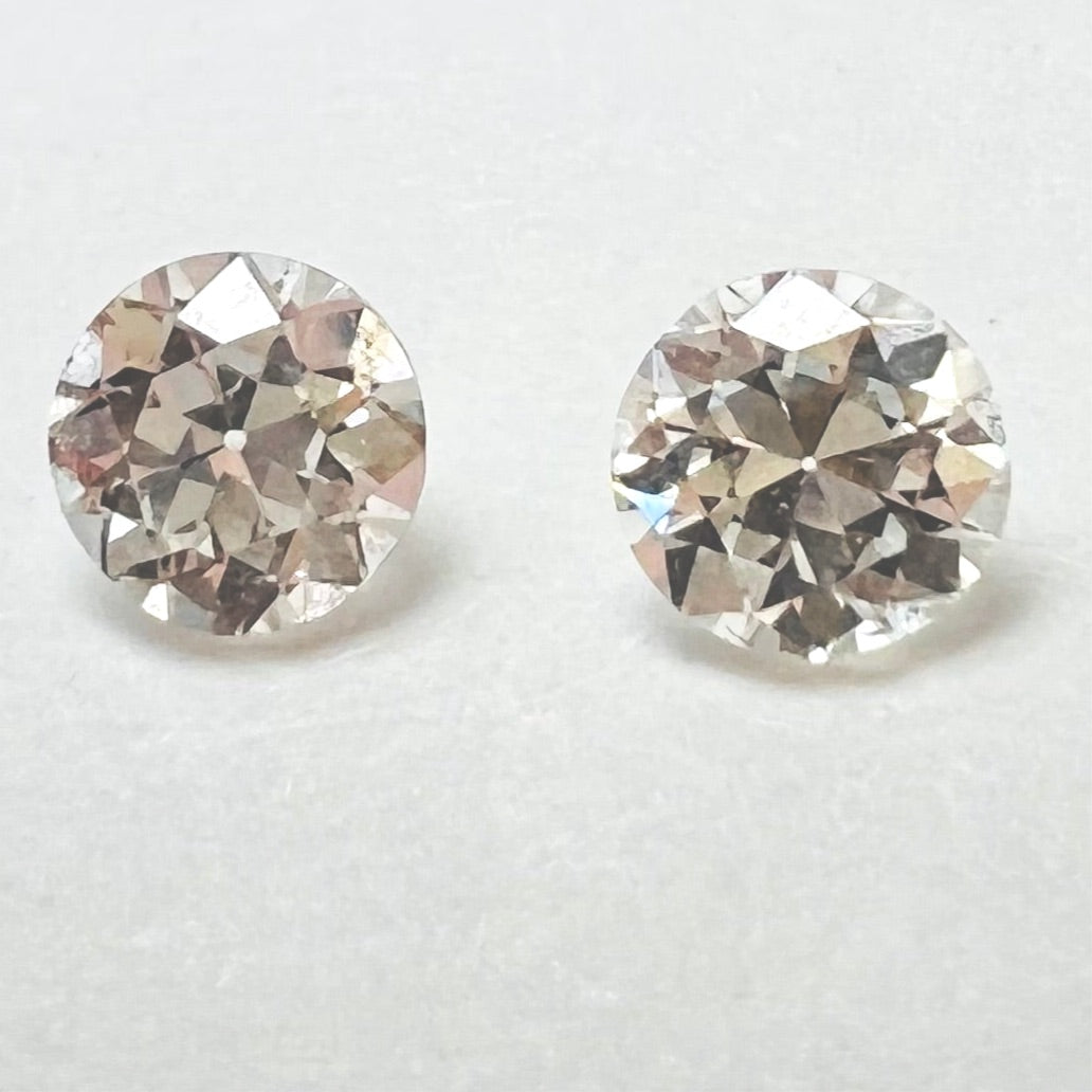 .28CTW Old Mine Cut Diamond Pair H VS2 3.5mm Natural Earth mined