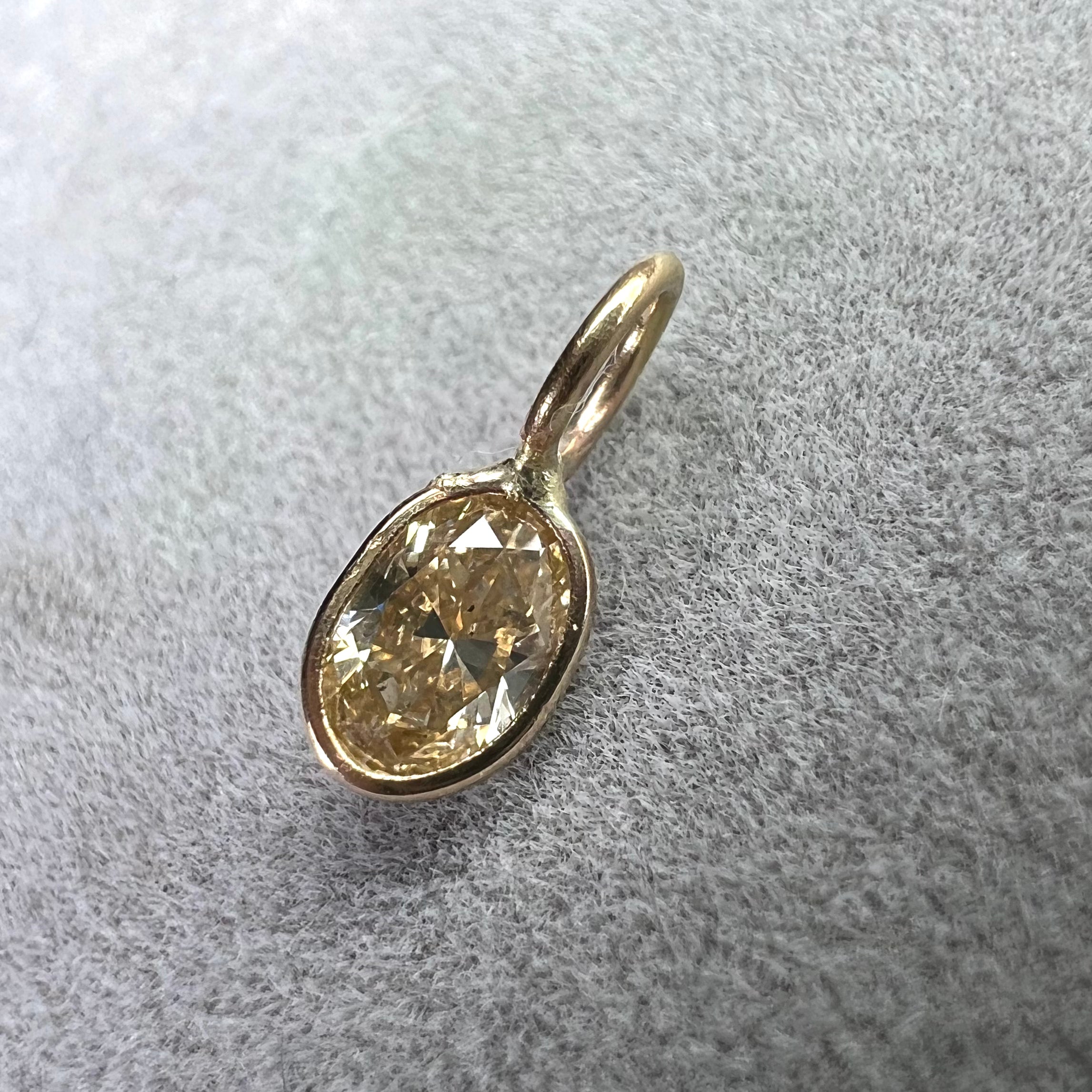 .40ct Diamond Pendant Charm 14K Yellow Gold 9.5x4mm