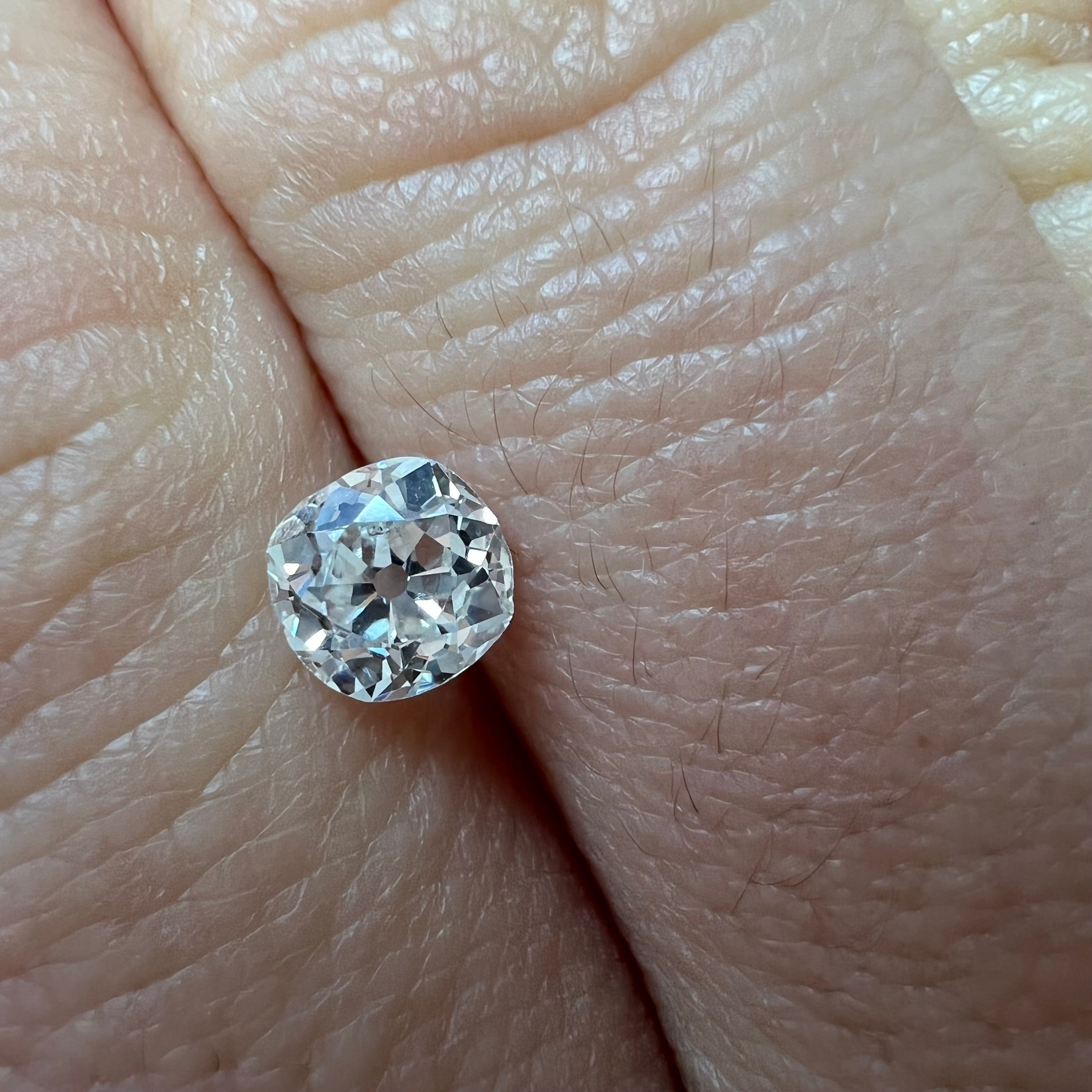 .68CT Old Mine Brilliant Cut Diamond H I1 5.25x5.08x3.40mm Natural Earth mined