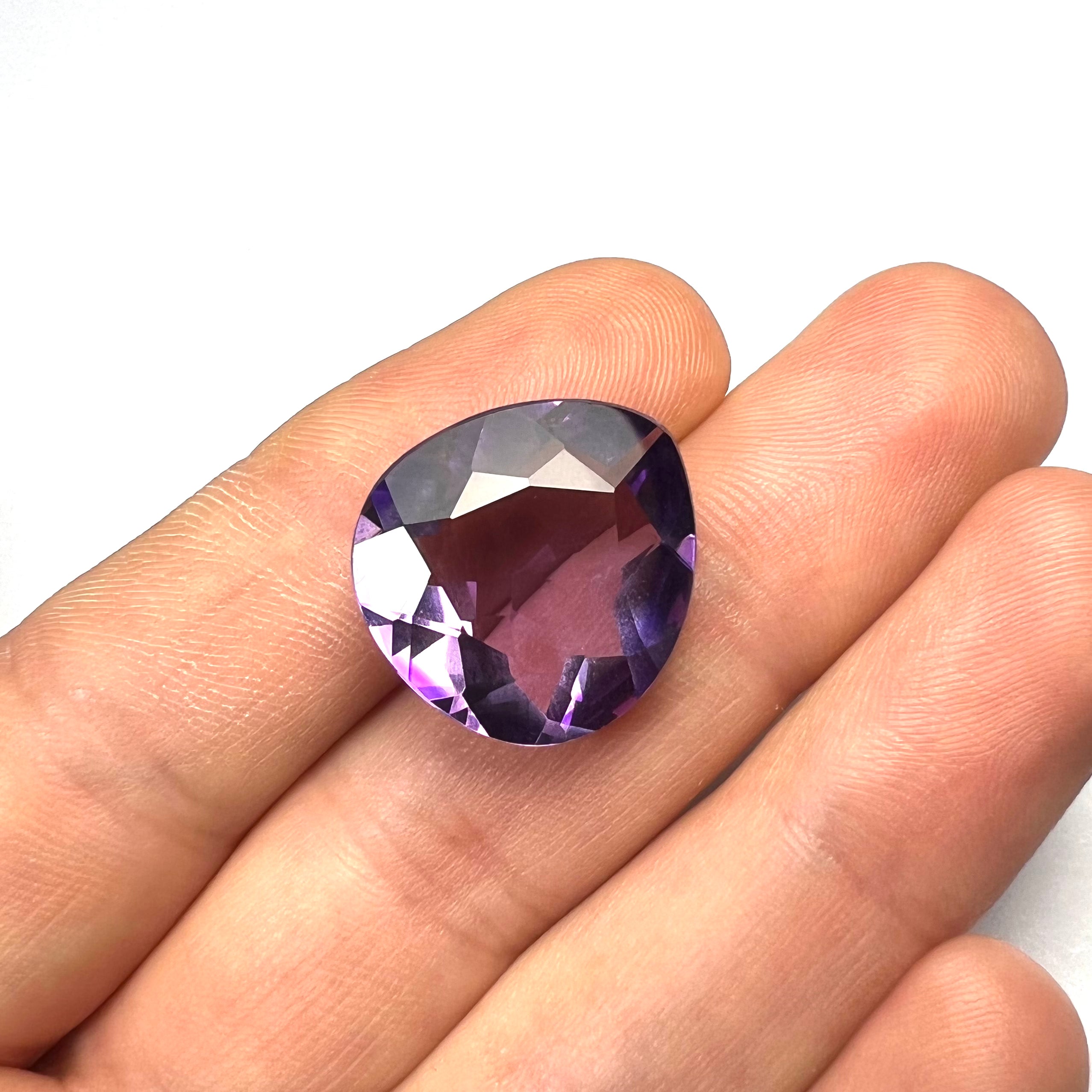 15.28CTW Loose Natural Pear Cut Amethyst 18.99x17.64x8.77mm Earth mined Gemstone